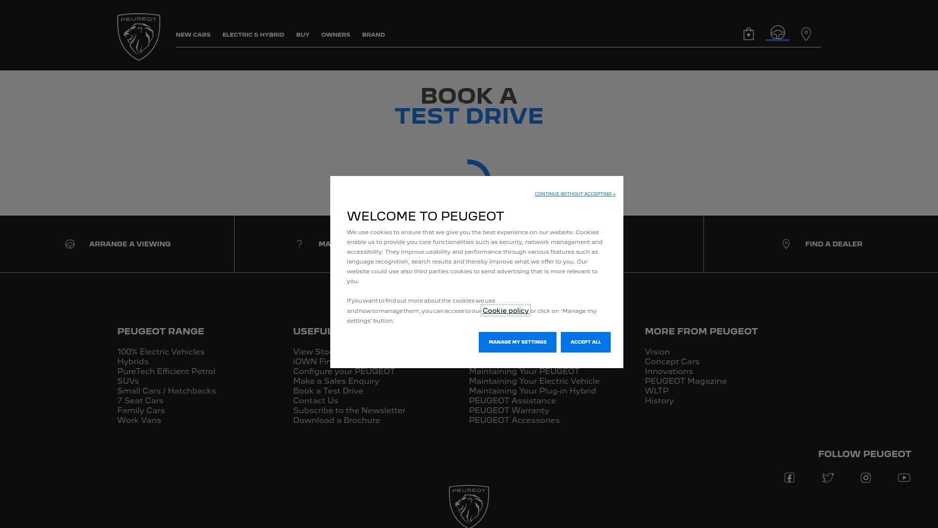 Screenshot of www.peugeot.co.nz