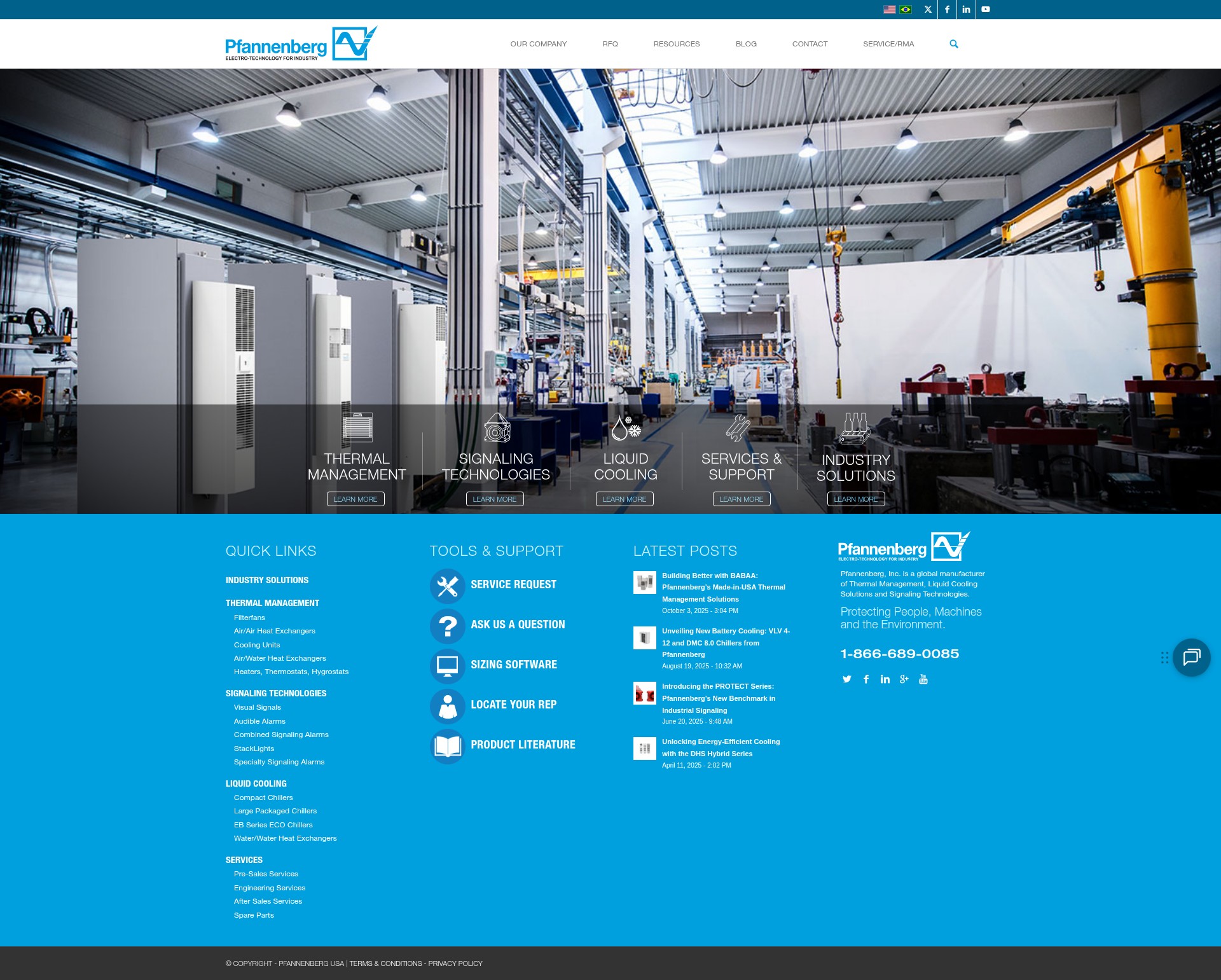 Screenshot of www.pfannenbergusa.com