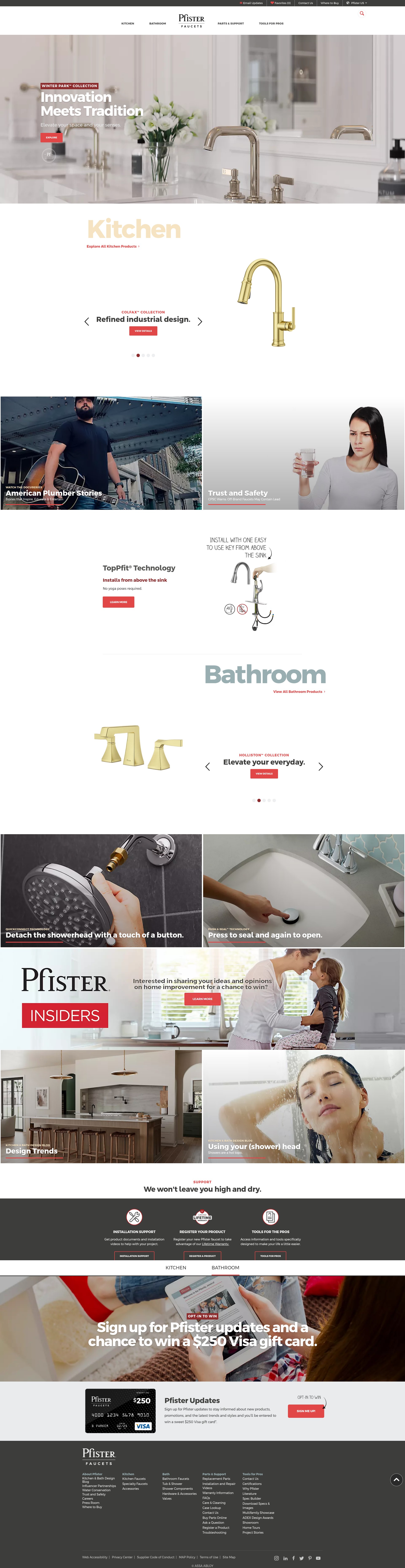 Screenshot of www.pfisterfaucets.com
