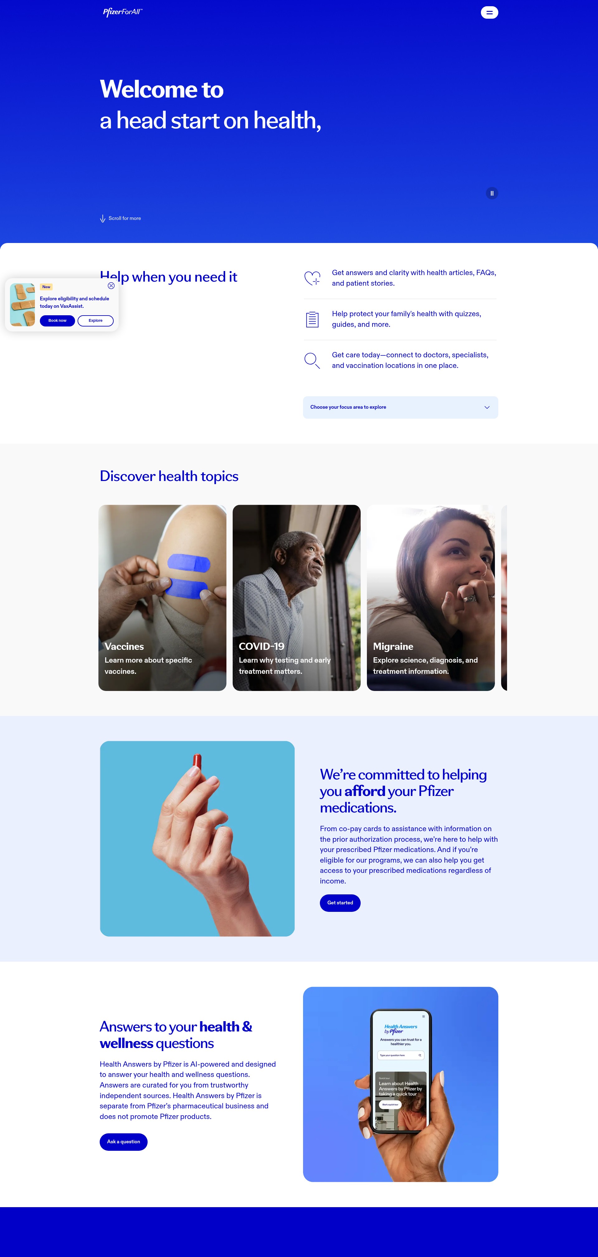 Screenshot of www.pfizerforall.com