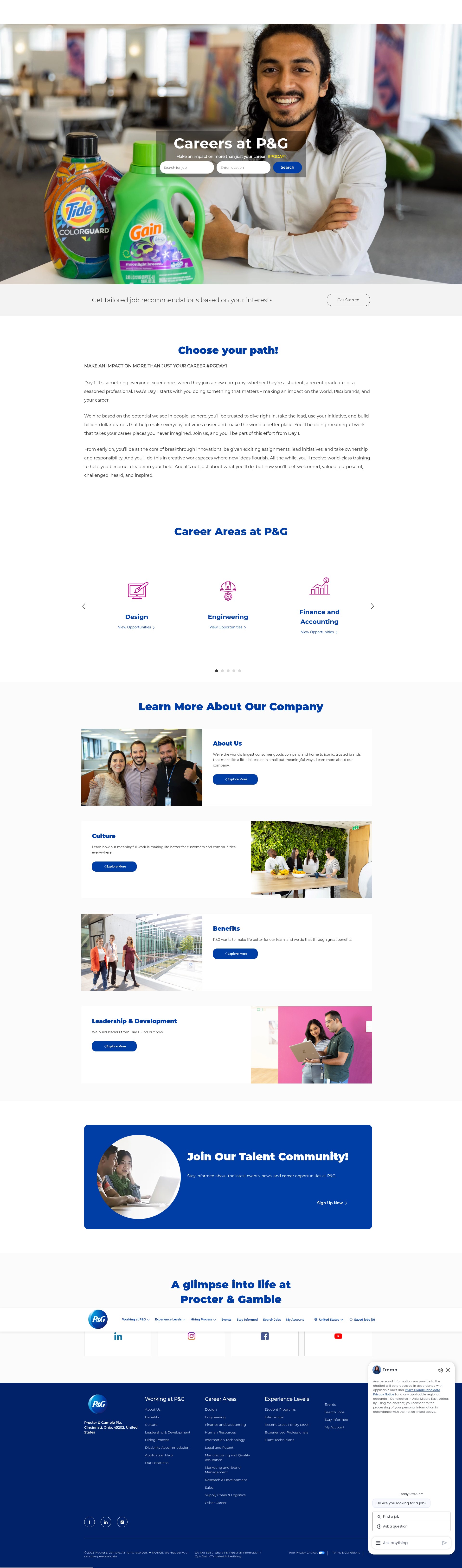 Screenshot of www.pgcareers.com