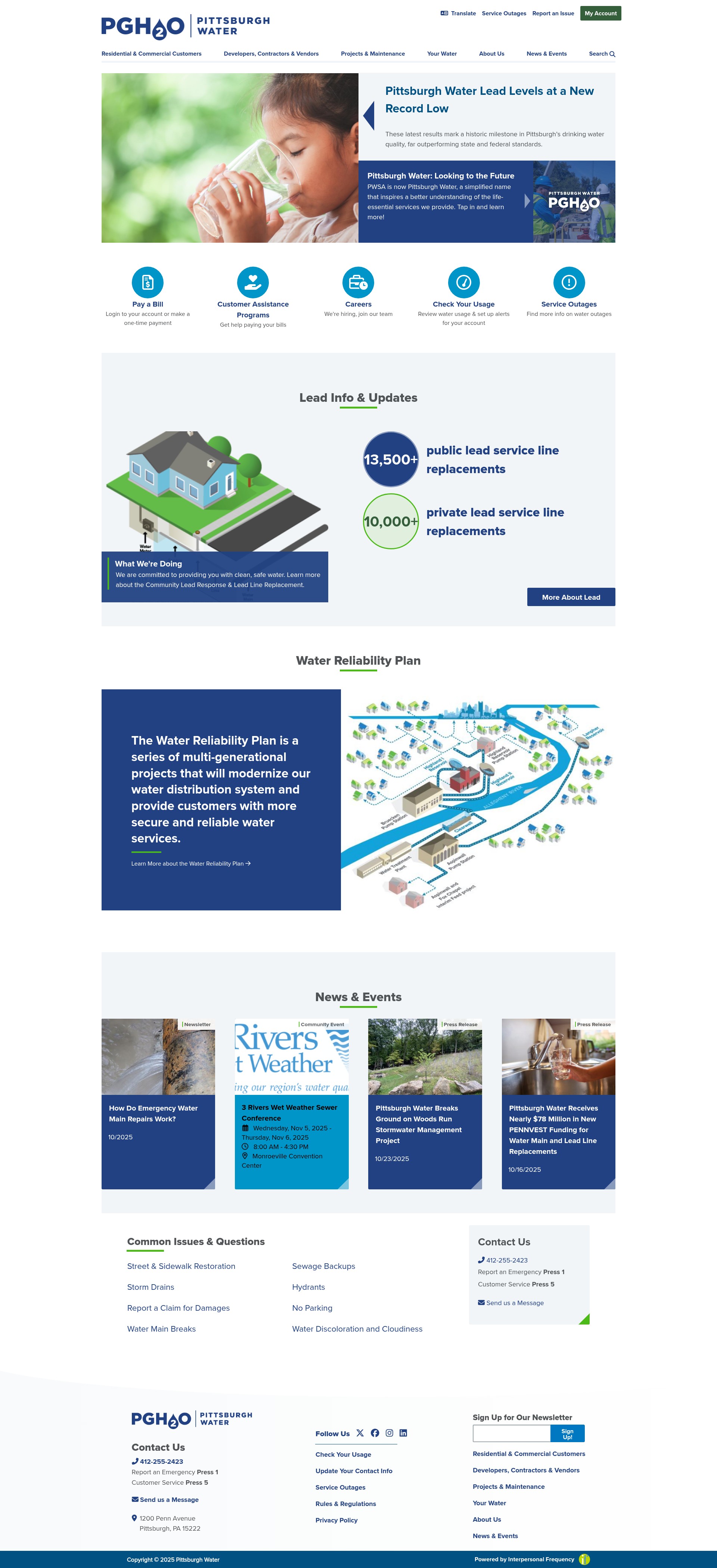Screenshot of www.pgh2o.com