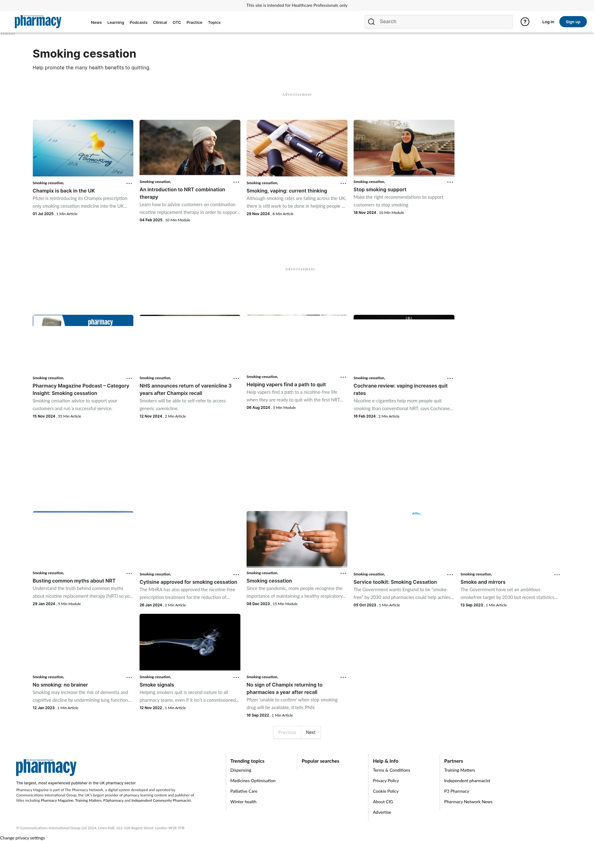 Screenshot of www.pharmacymagazine.co.uk
