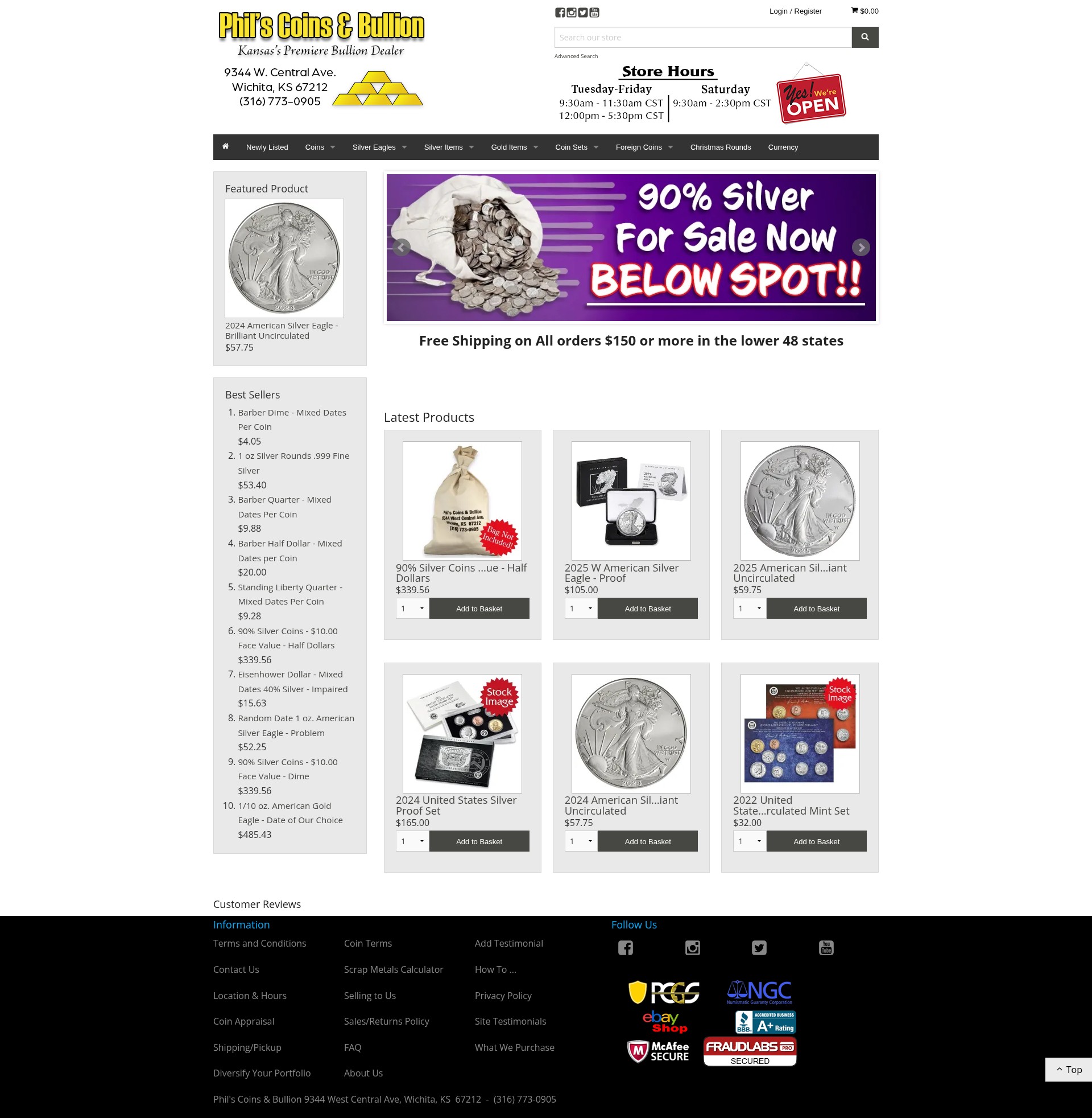 Screenshot of www.philscoins.com