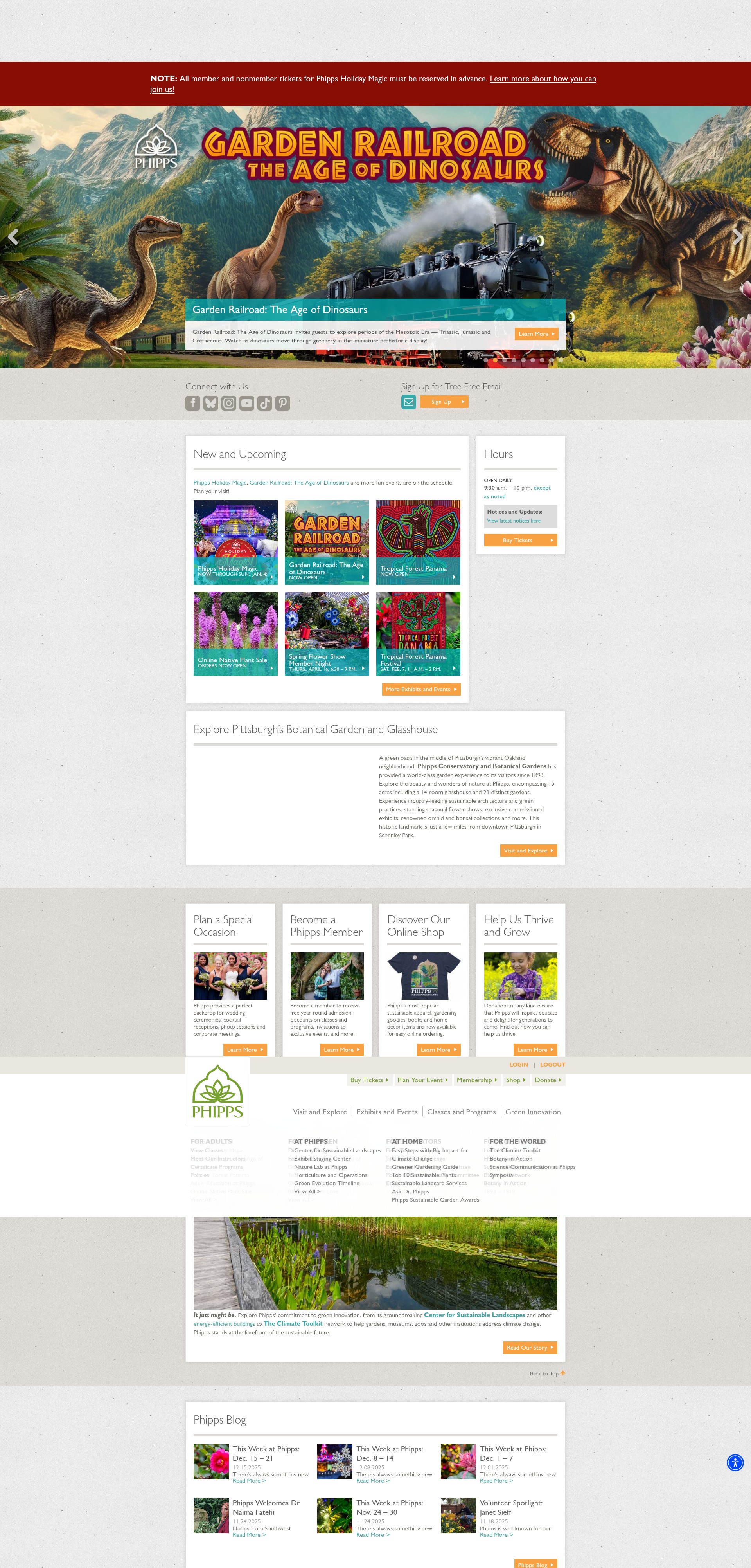 Screenshot of www.phipps.conservatory.org