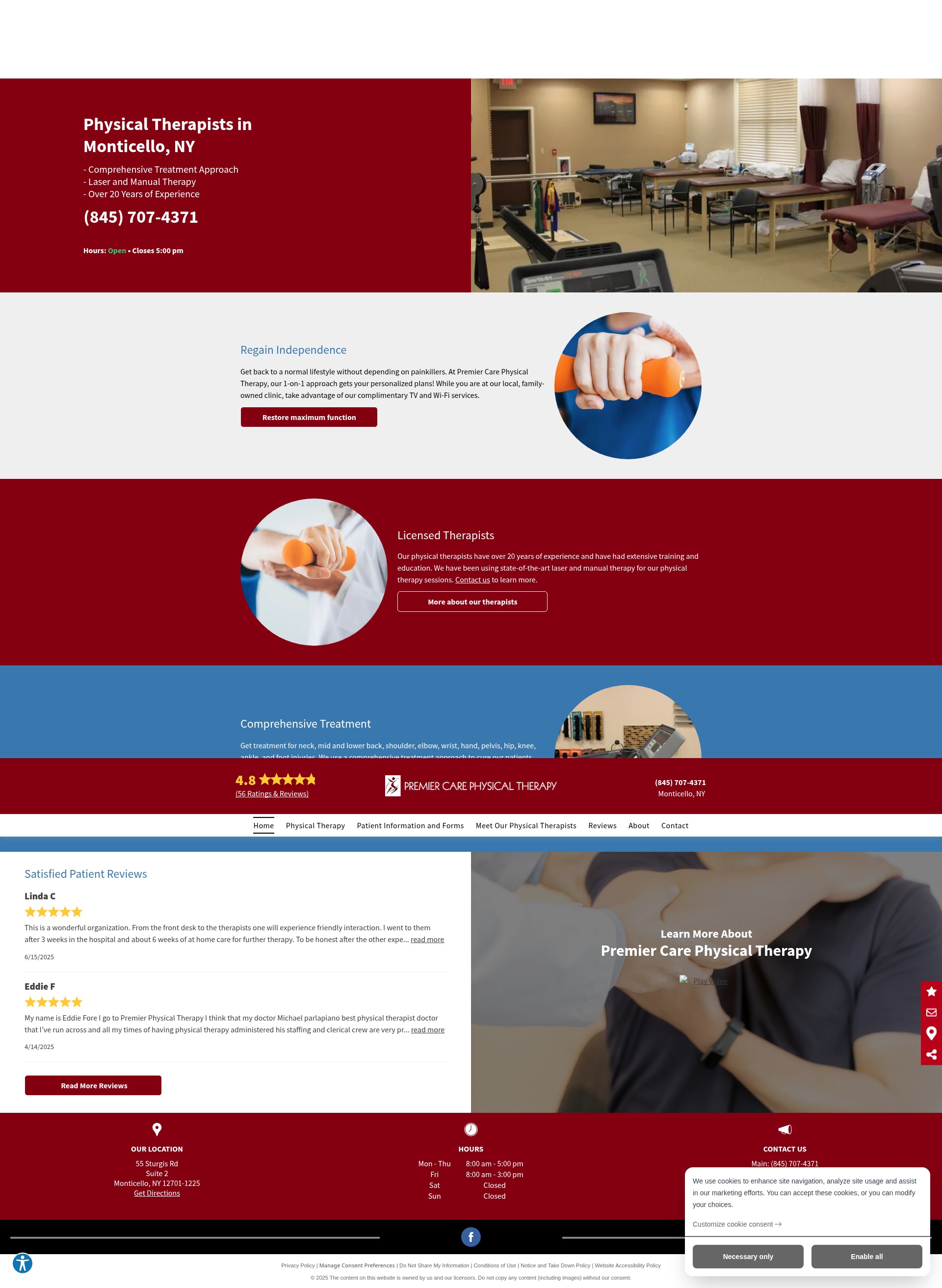 Screenshot of www.physicaltherapymonticellony.com