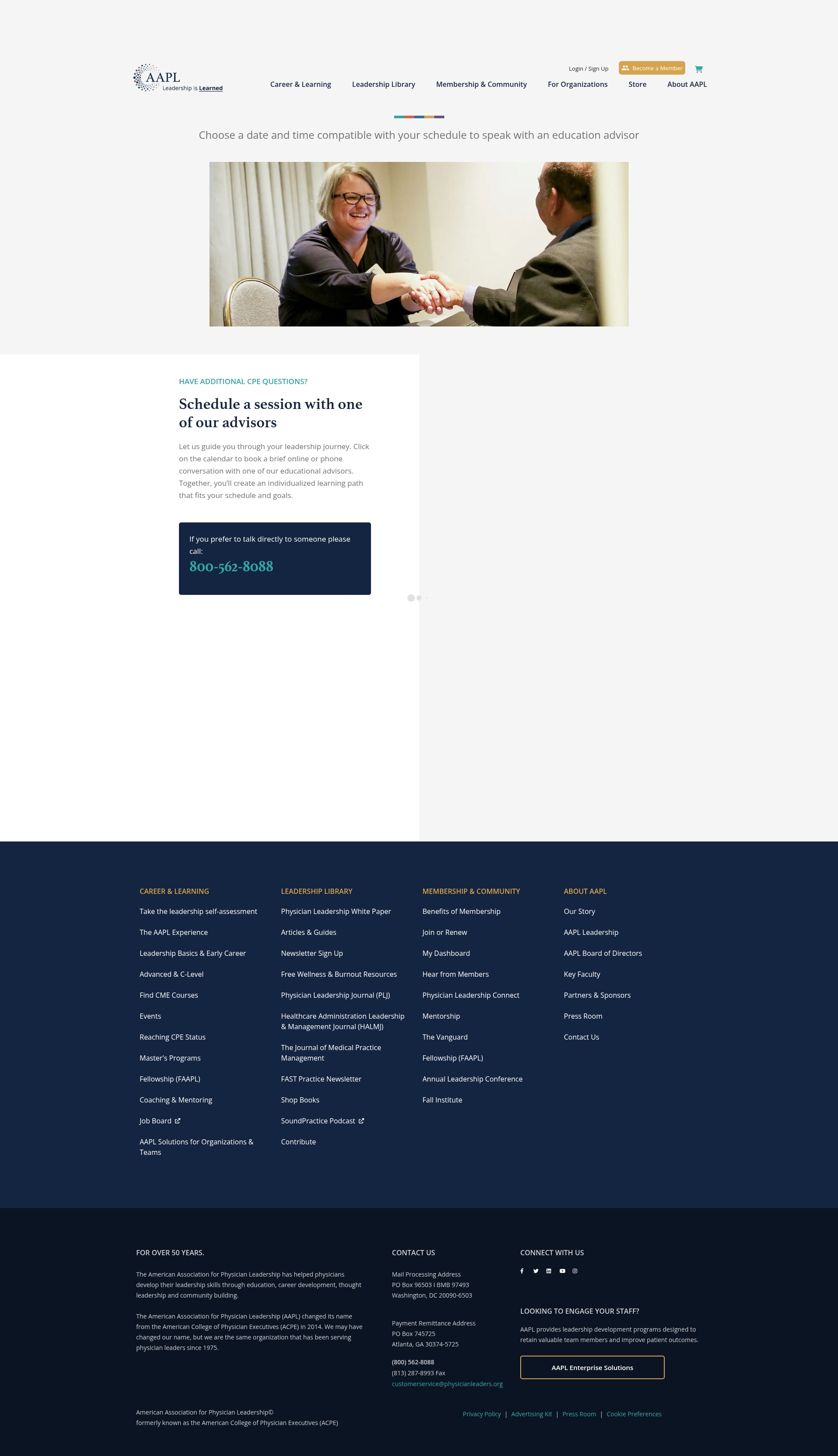 Screenshot of www.physicianleaders.org