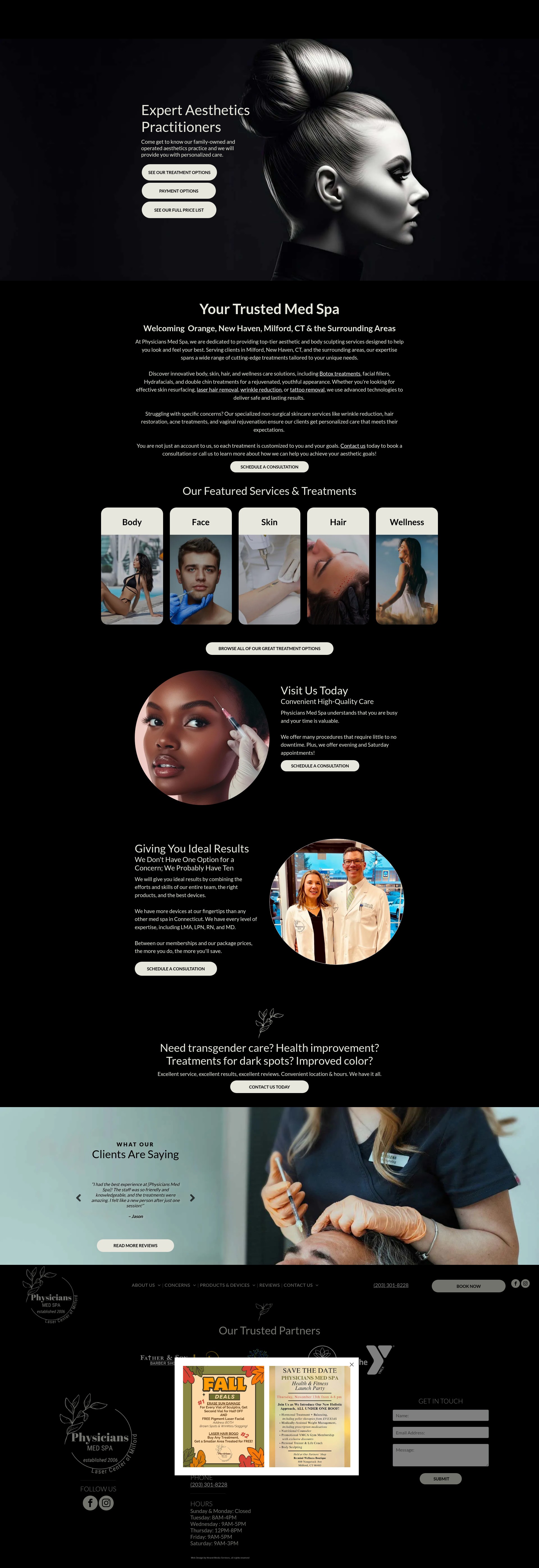Screenshot of www.physiciansmedspa.com