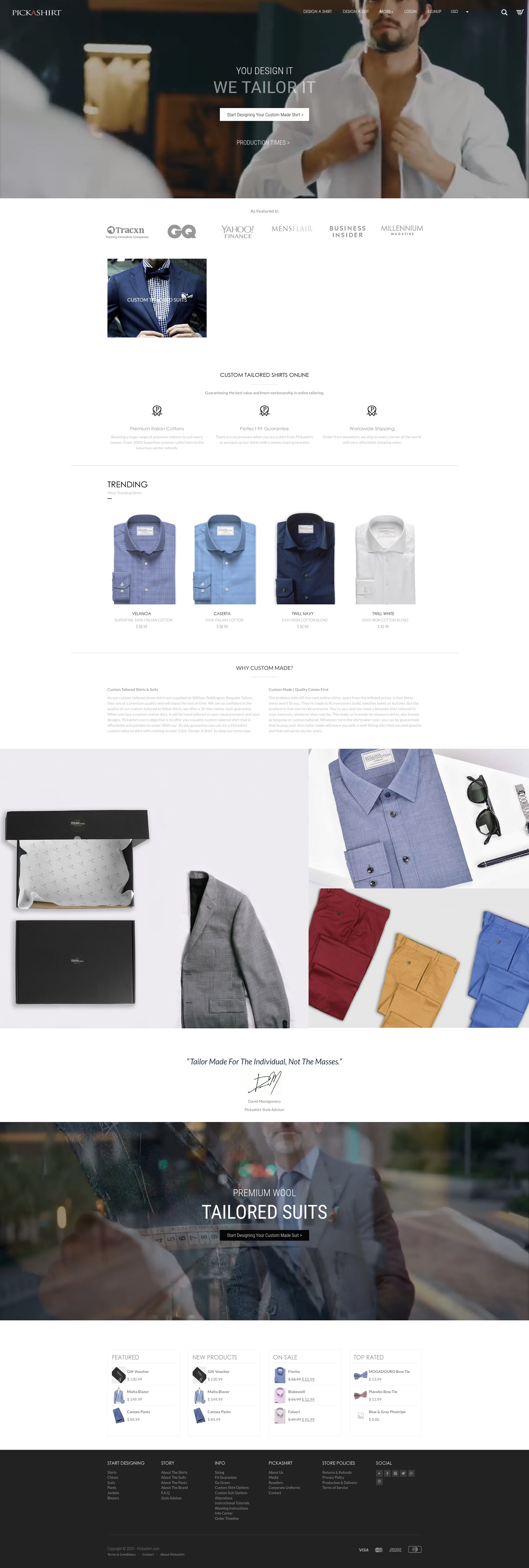 Screenshot of www.pickashirt.com