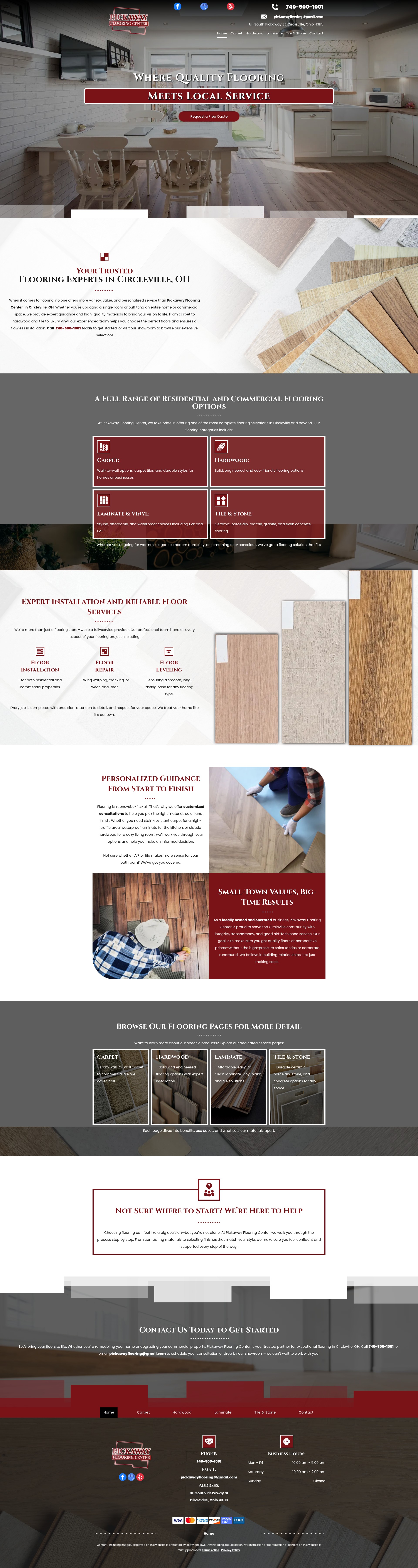 Screenshot of www.pickawayflooringcenter.com