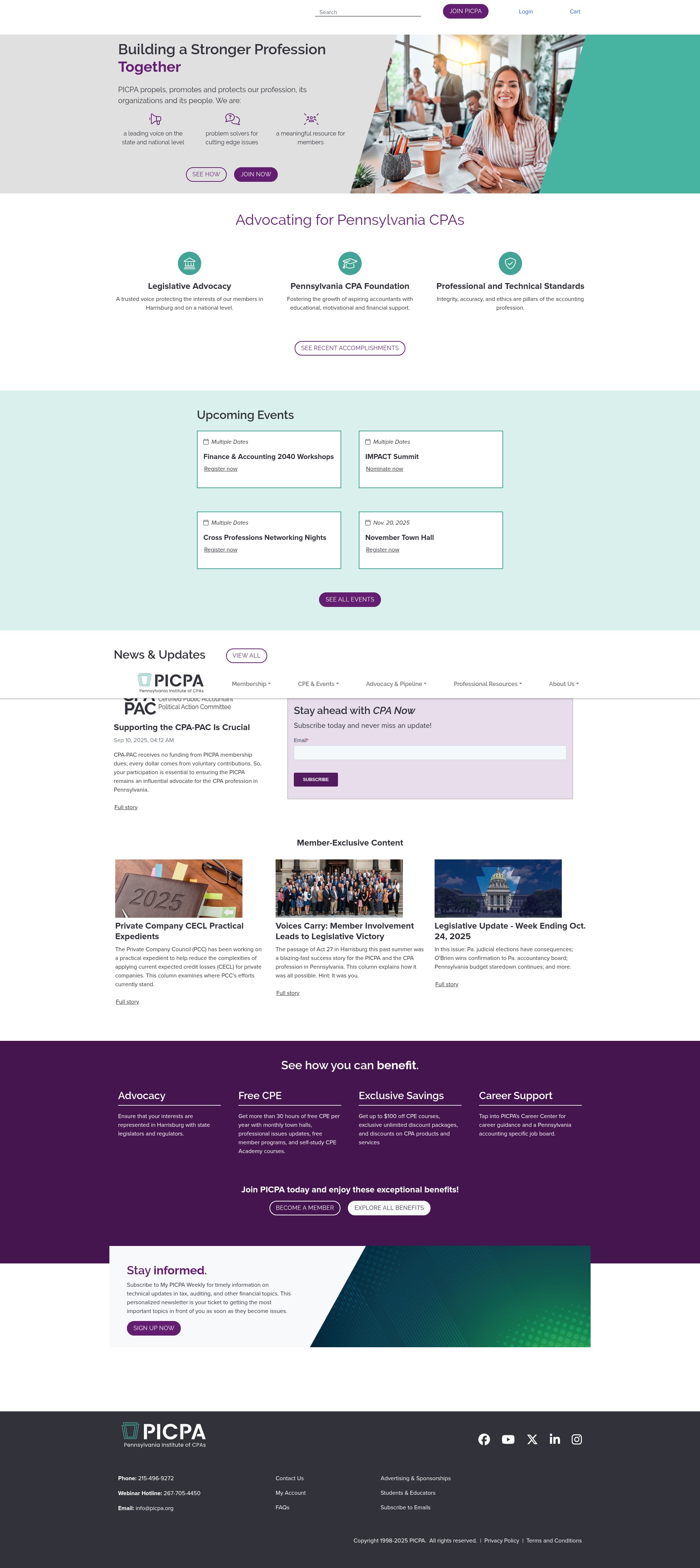 Screenshot of www.picpa.org