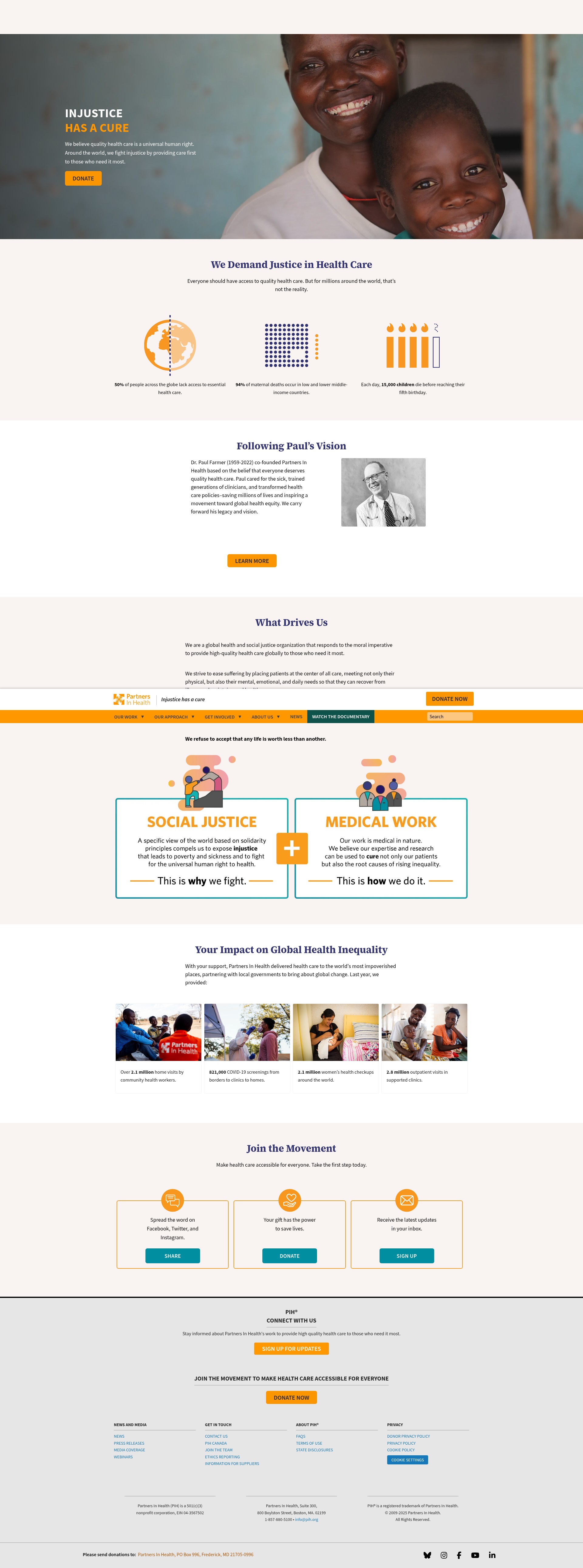 Screenshot of www.pih.org