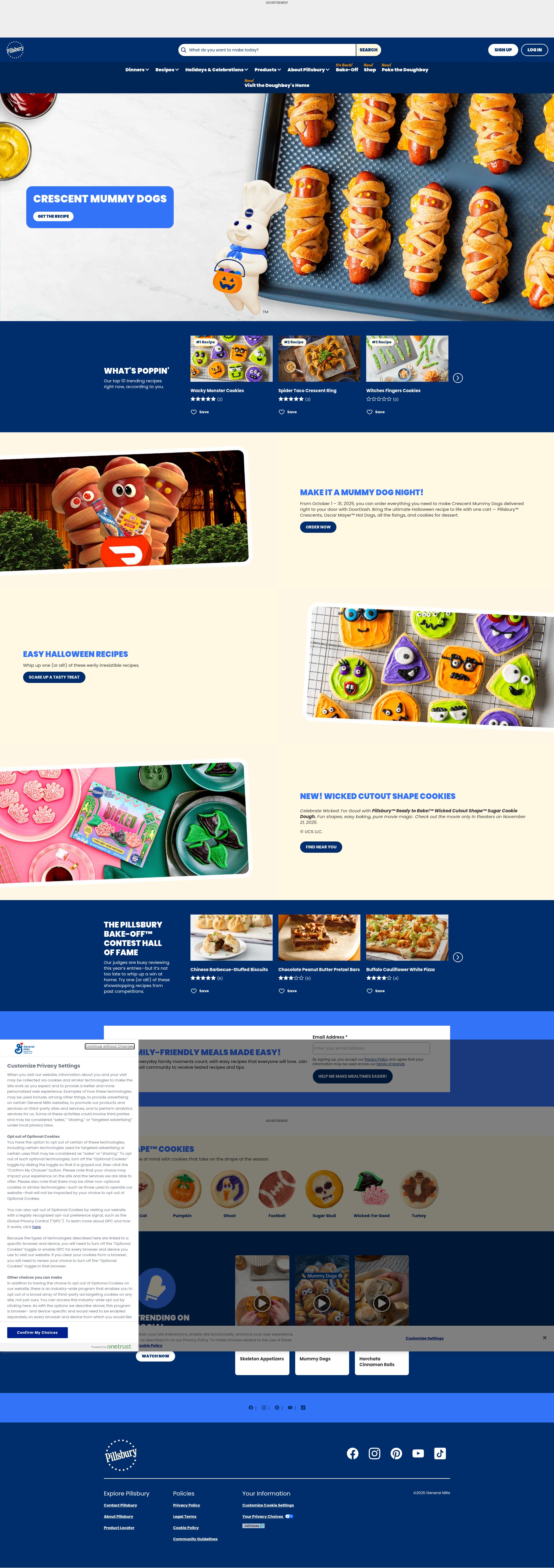 Screenshot of www.pillsbury.com