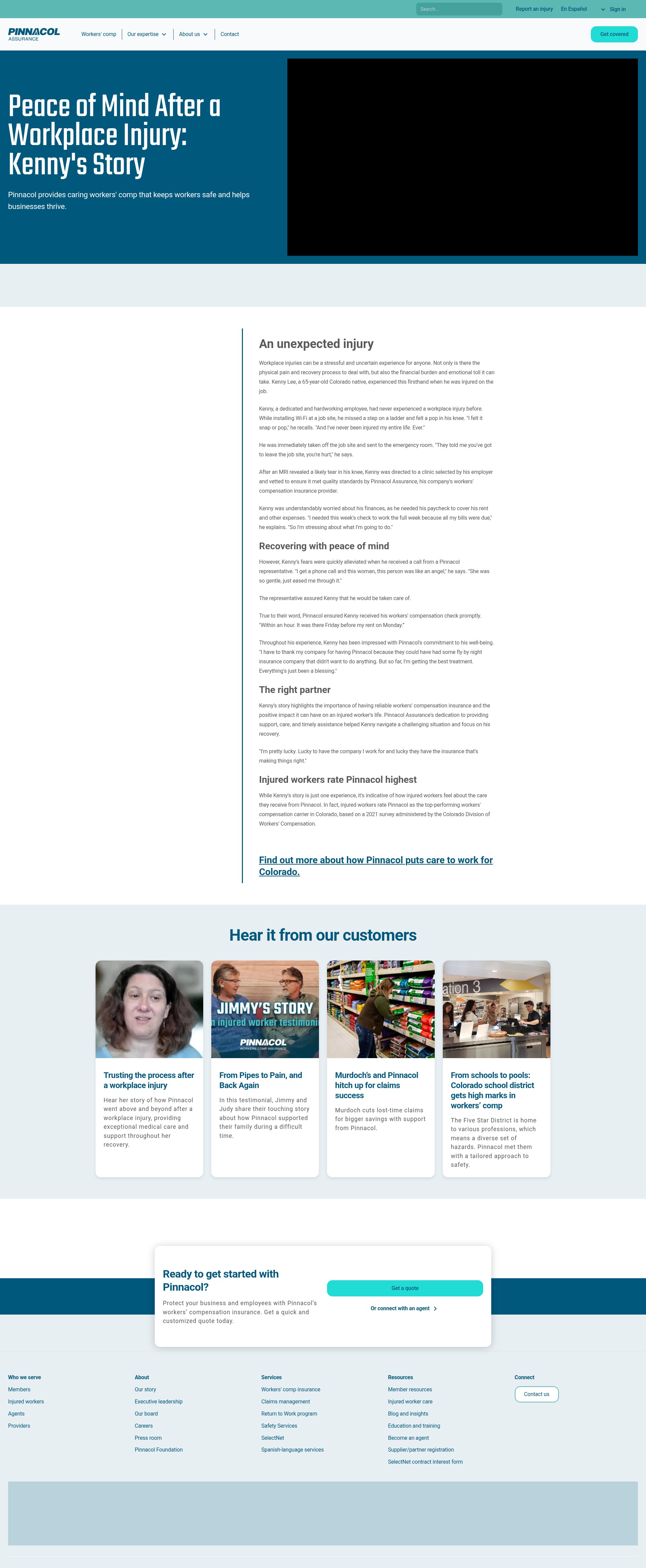 Screenshot of www.pinnacol.com