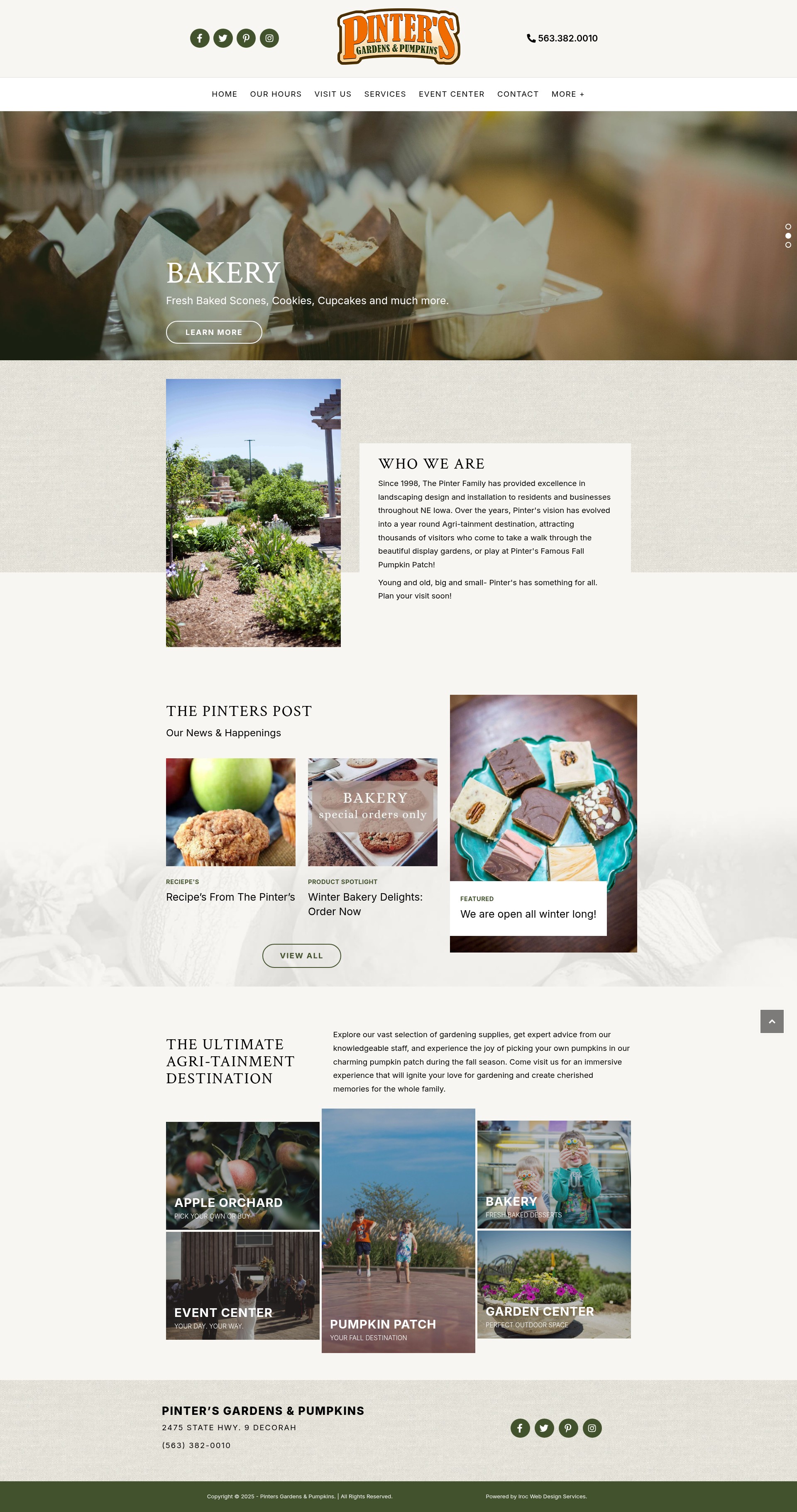 Screenshot of www.pintersgardensandpumpkins.com