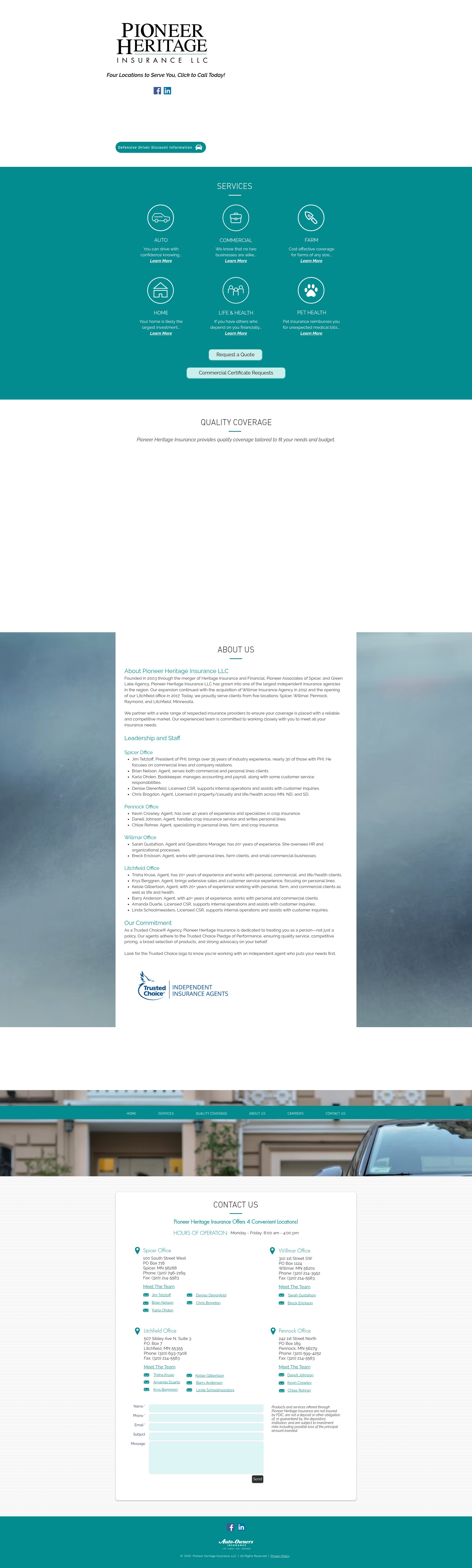 Screenshot of www.pioneer-heritage.com