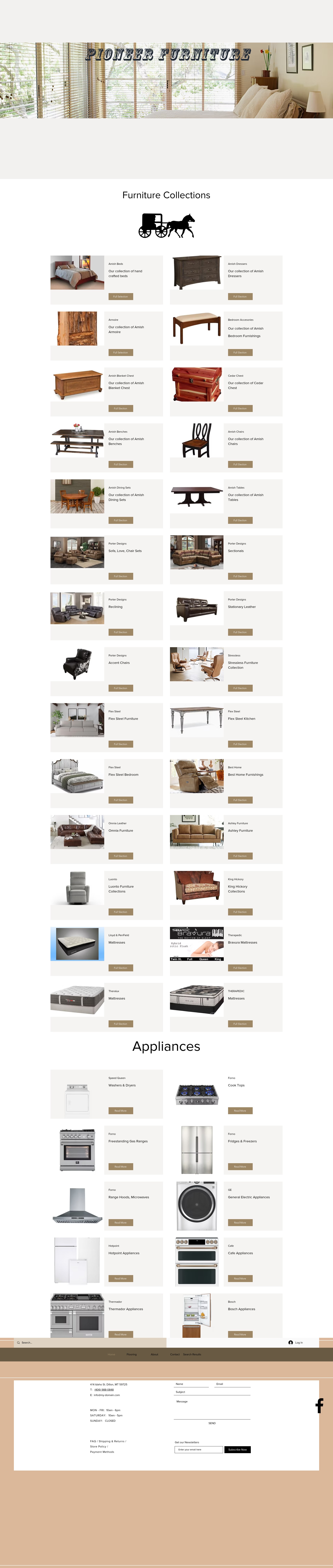Screenshot of www.pioneerfurnituremt.com