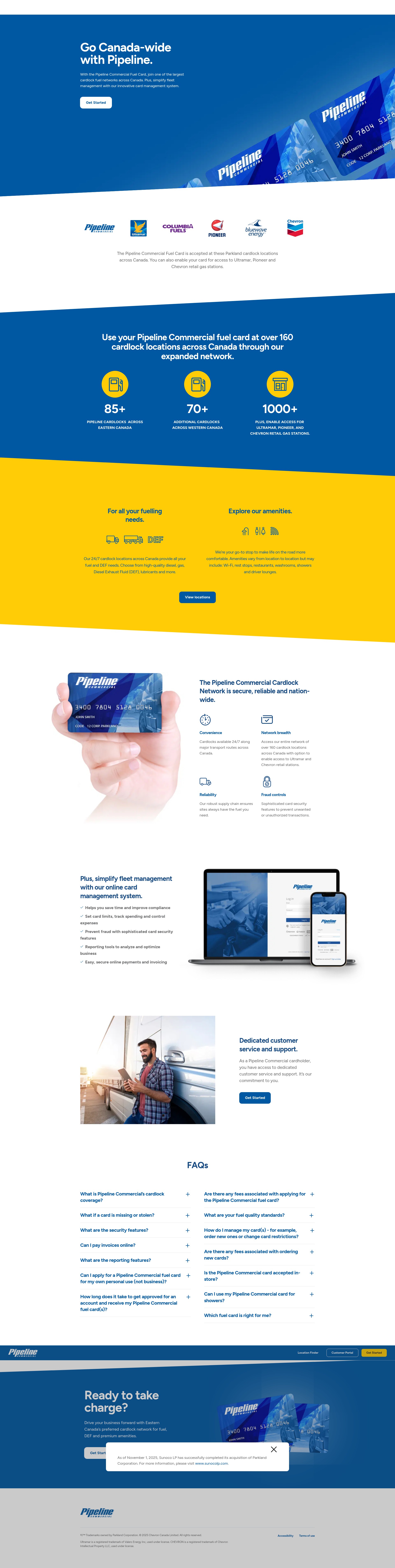 Screenshot of www.pipelinecommercialcardlock.com