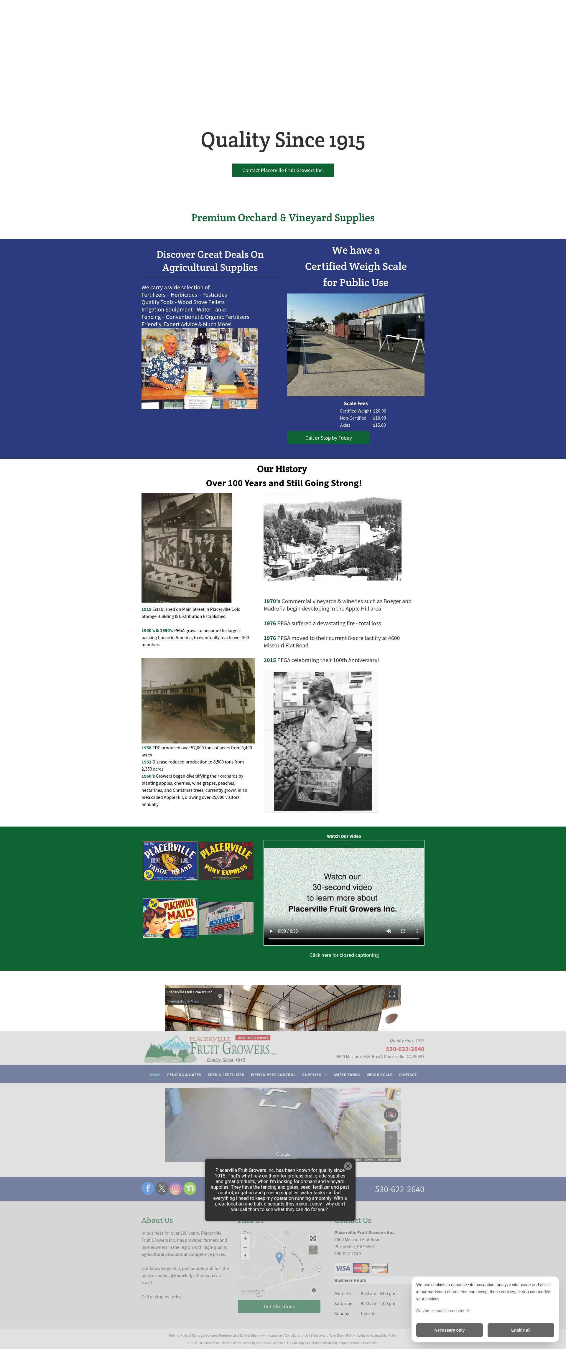 Screenshot of www.placervillefruitgrowers.com