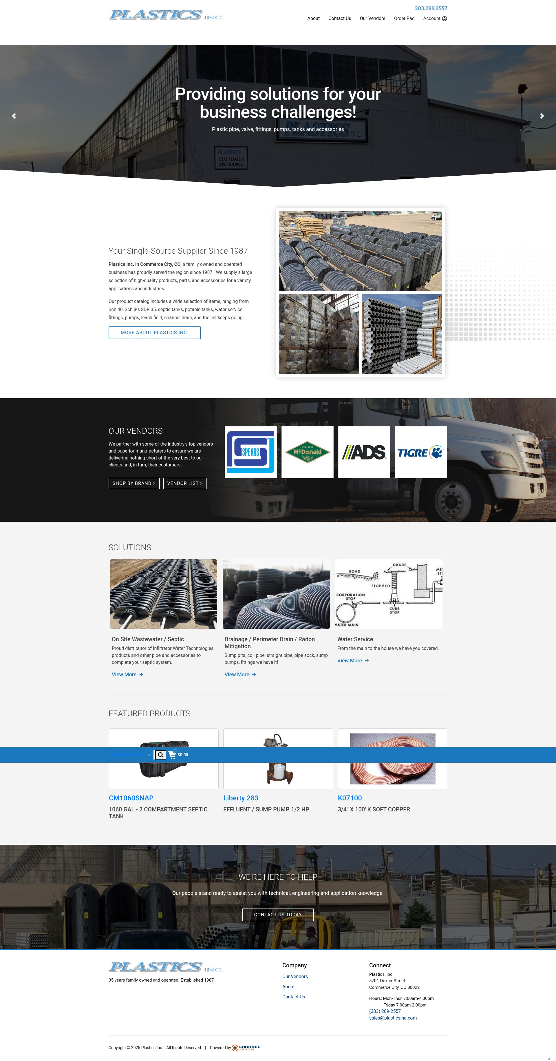Screenshot of www.plasticsinc.com