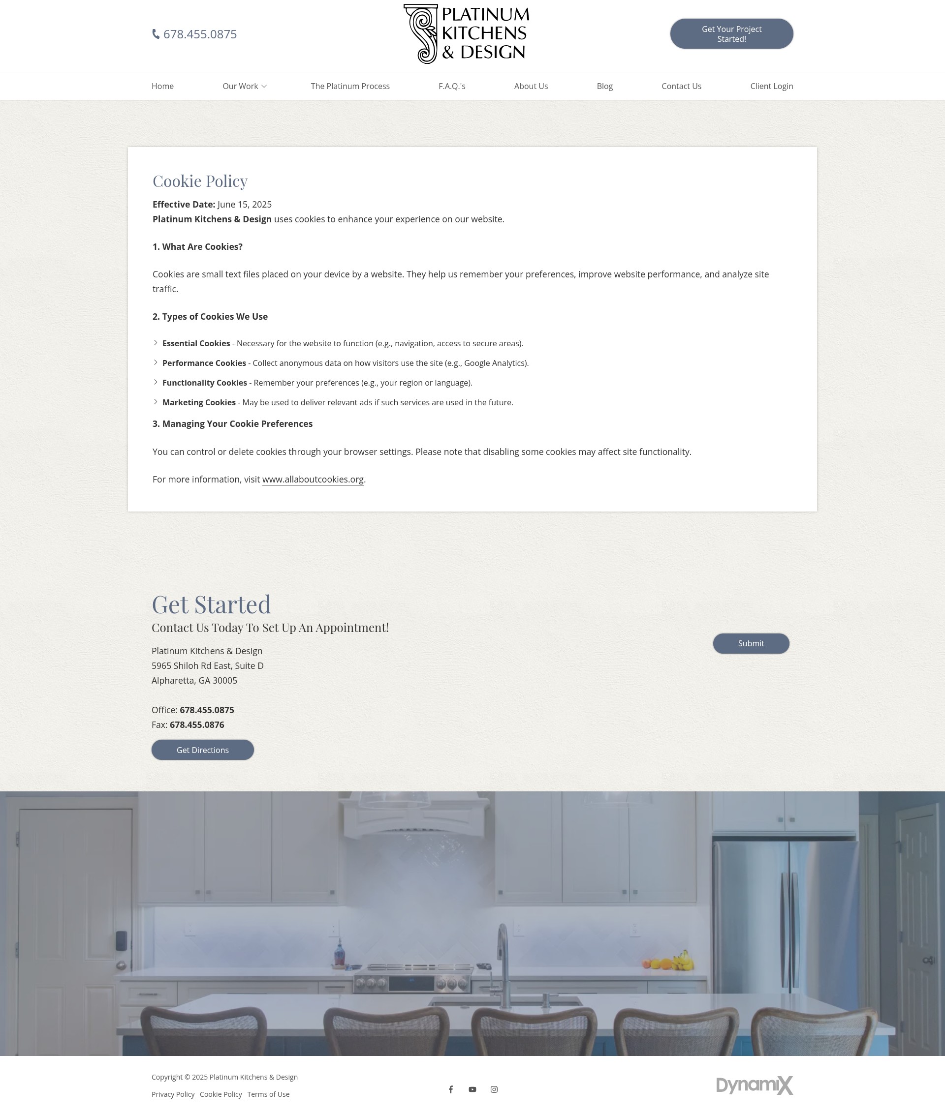 Screenshot of www.platinum-kitchens.com