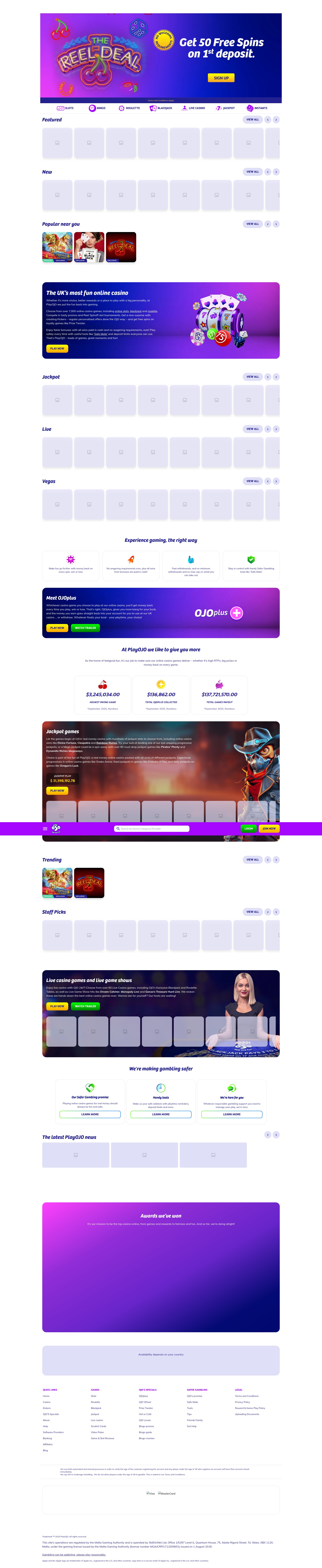 Screenshot of www.playojo.com