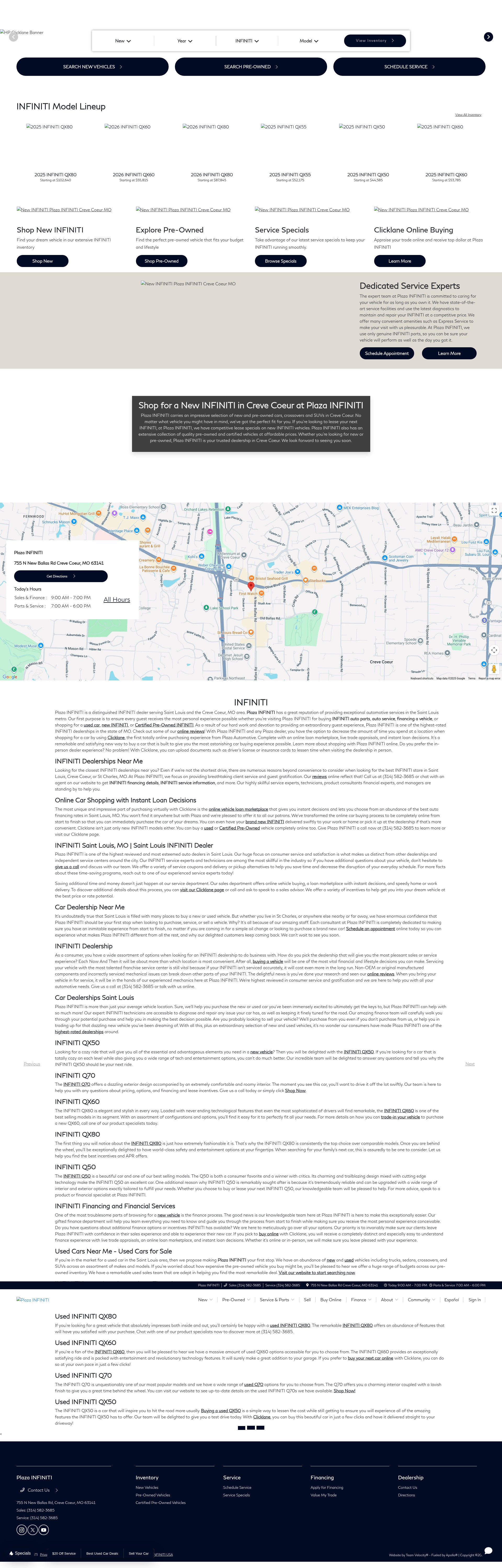 Screenshot of www.plazainfiniti.com