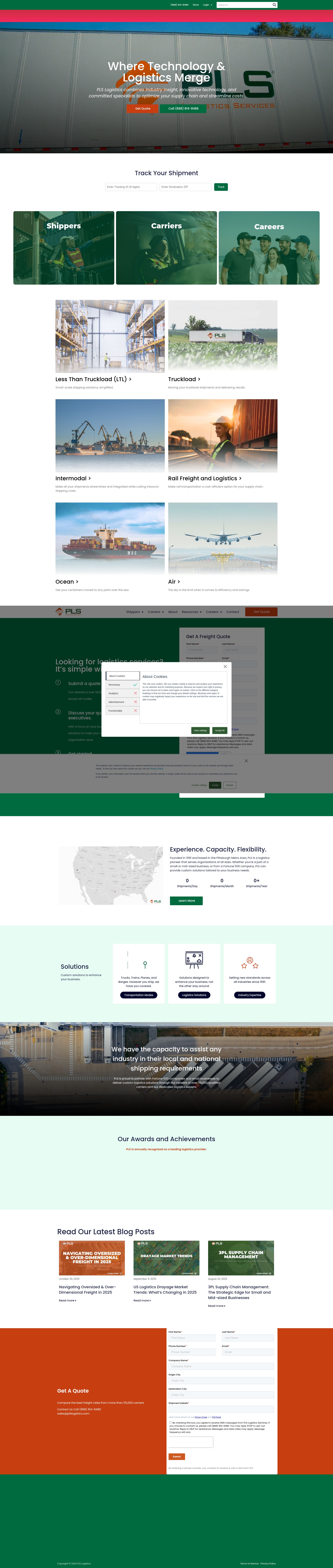 Screenshot of www.plslogistics.com