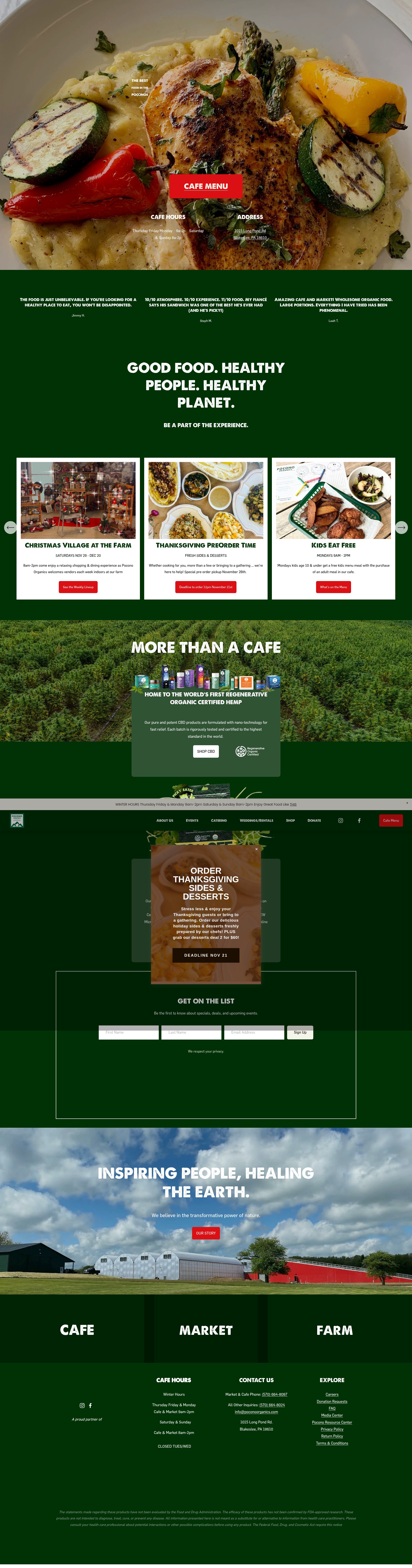 Screenshot of www.poconoorganics.com