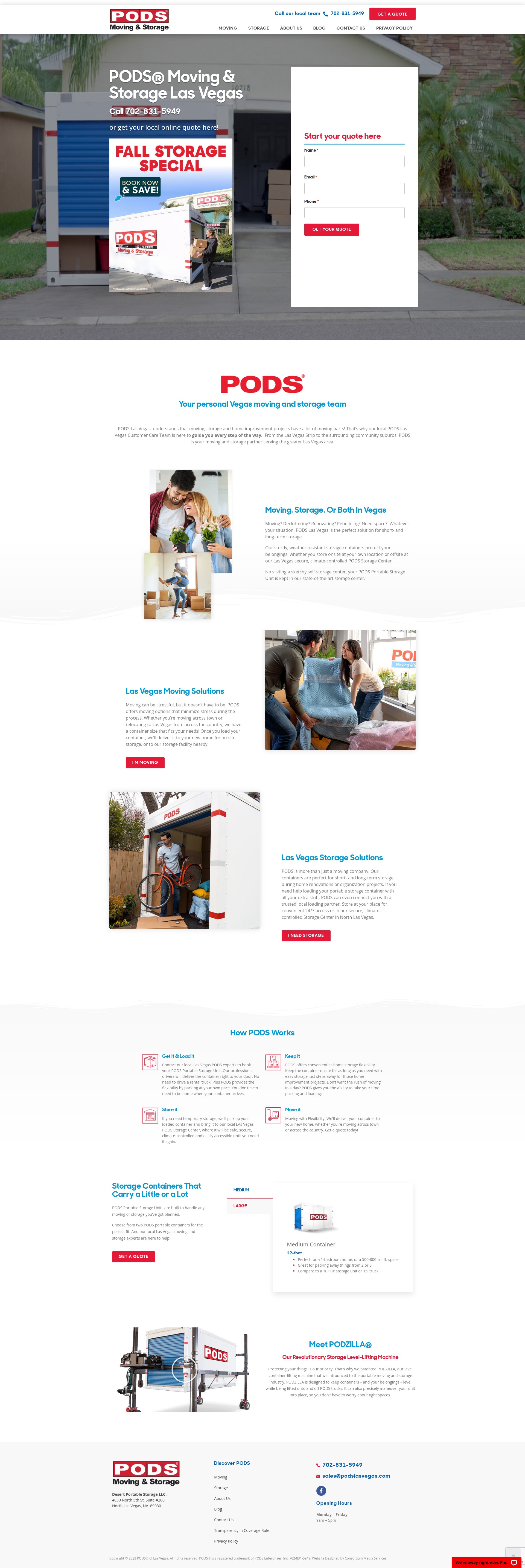 Screenshot of www.podsvegas.com