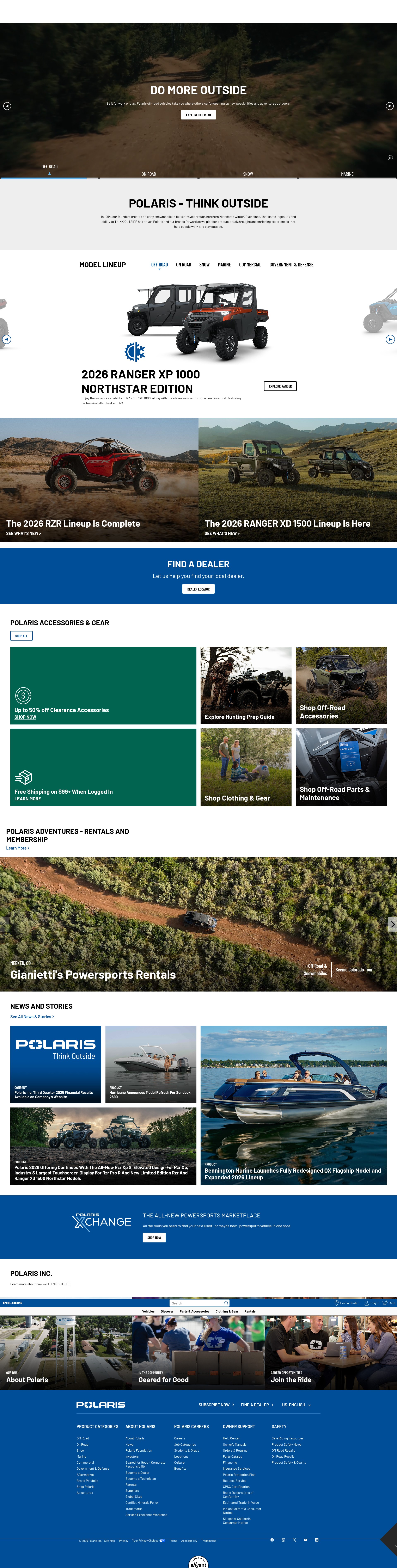 Screenshot of www.polaris.com