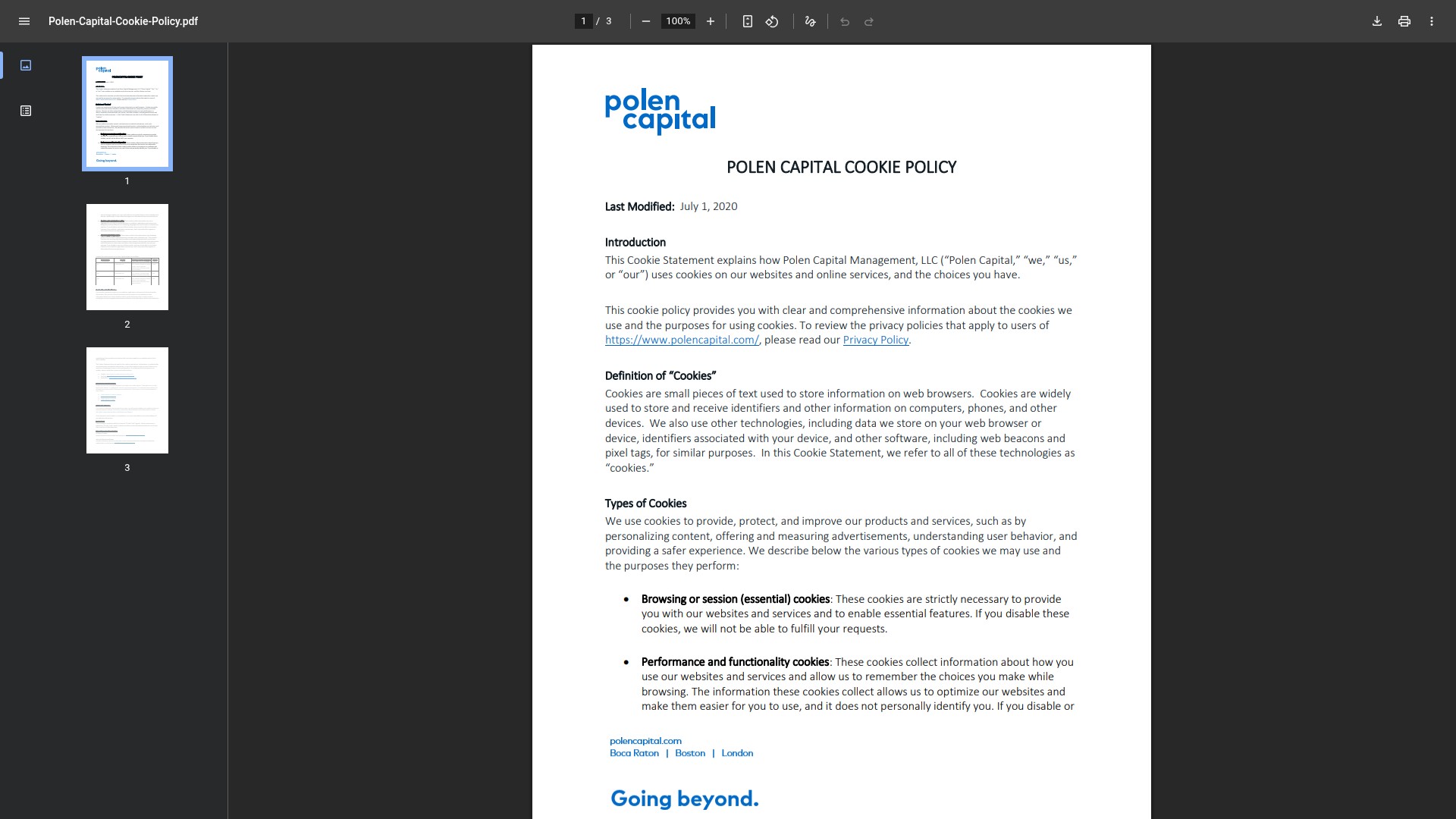 Screenshot of www.polencapital.com