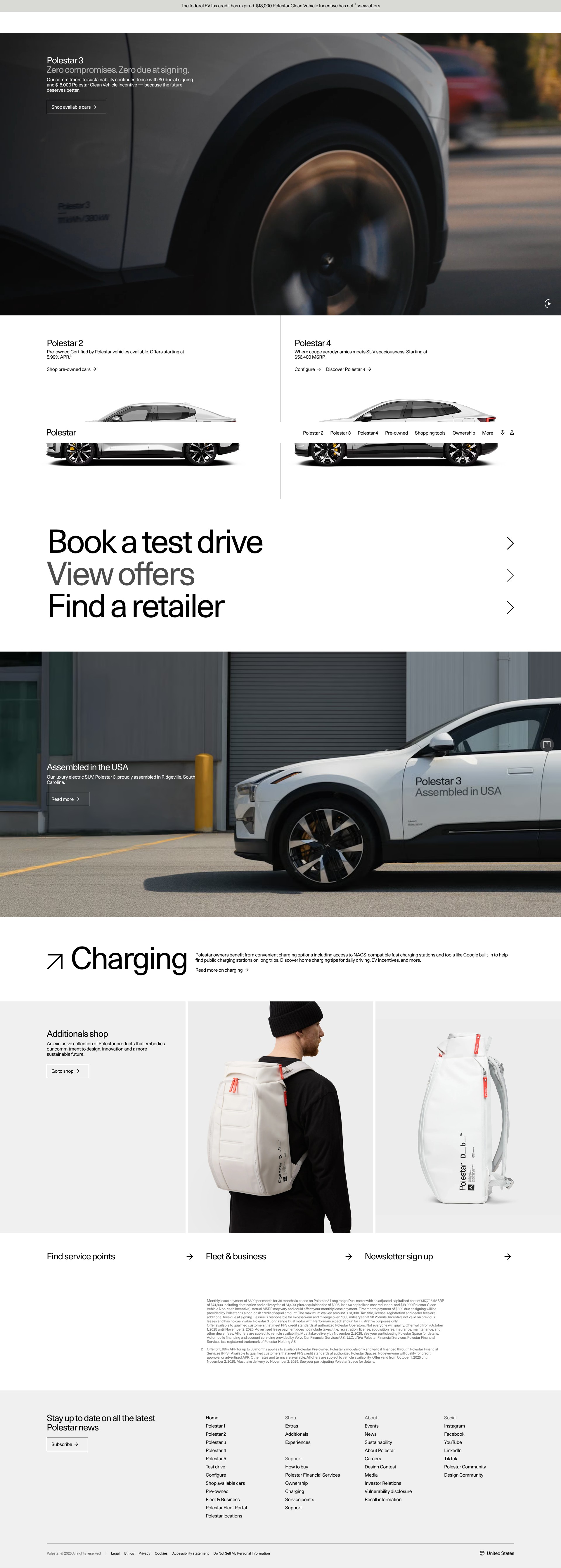 Screenshot of www.polestar.com
