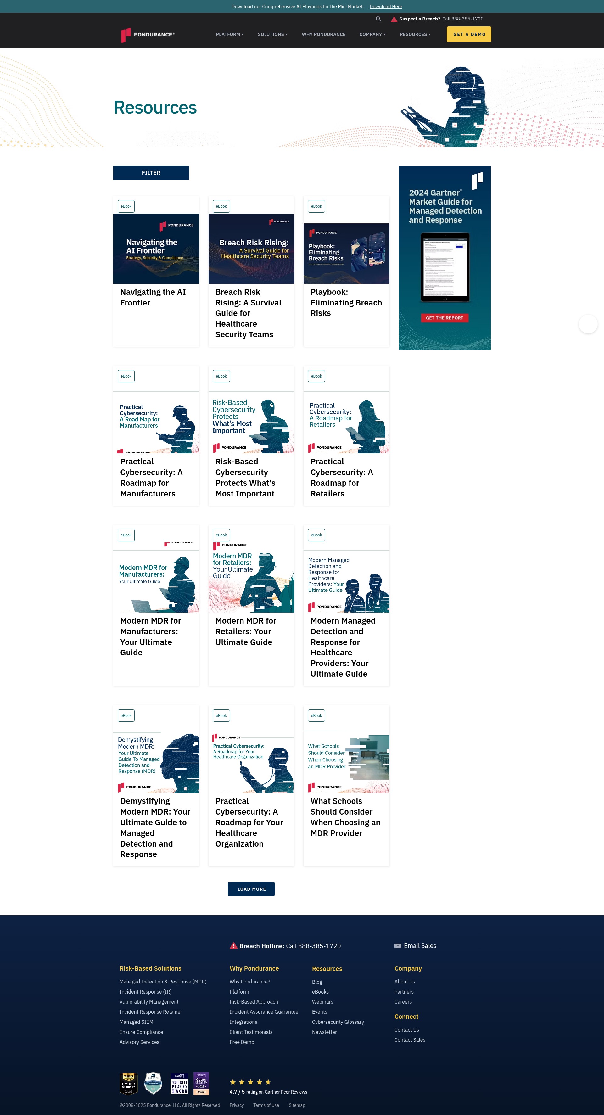 Screenshot of www.pondurance.com