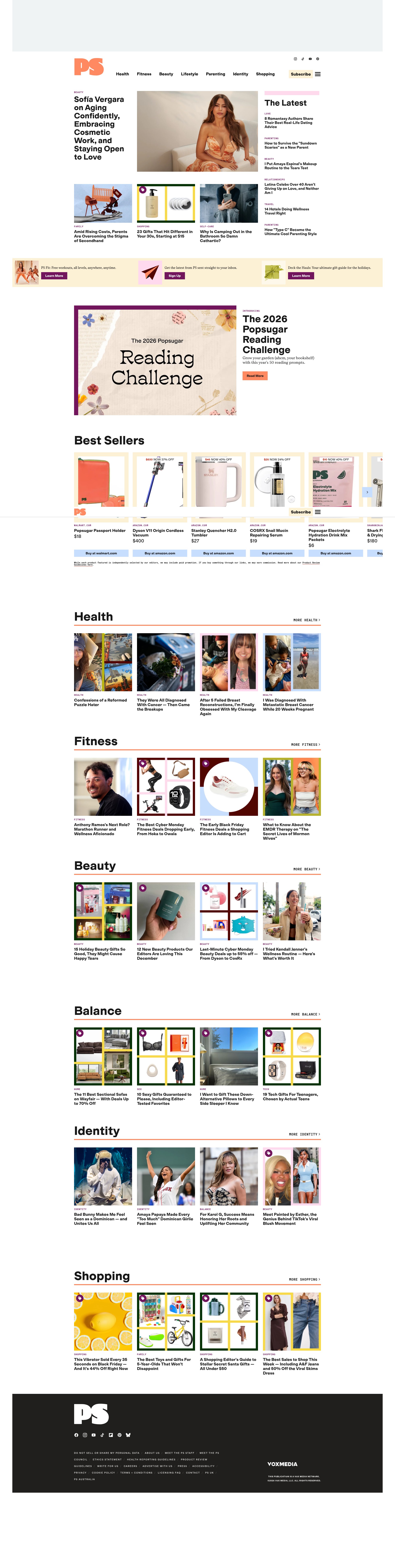 Screenshot of www.popsugar.com