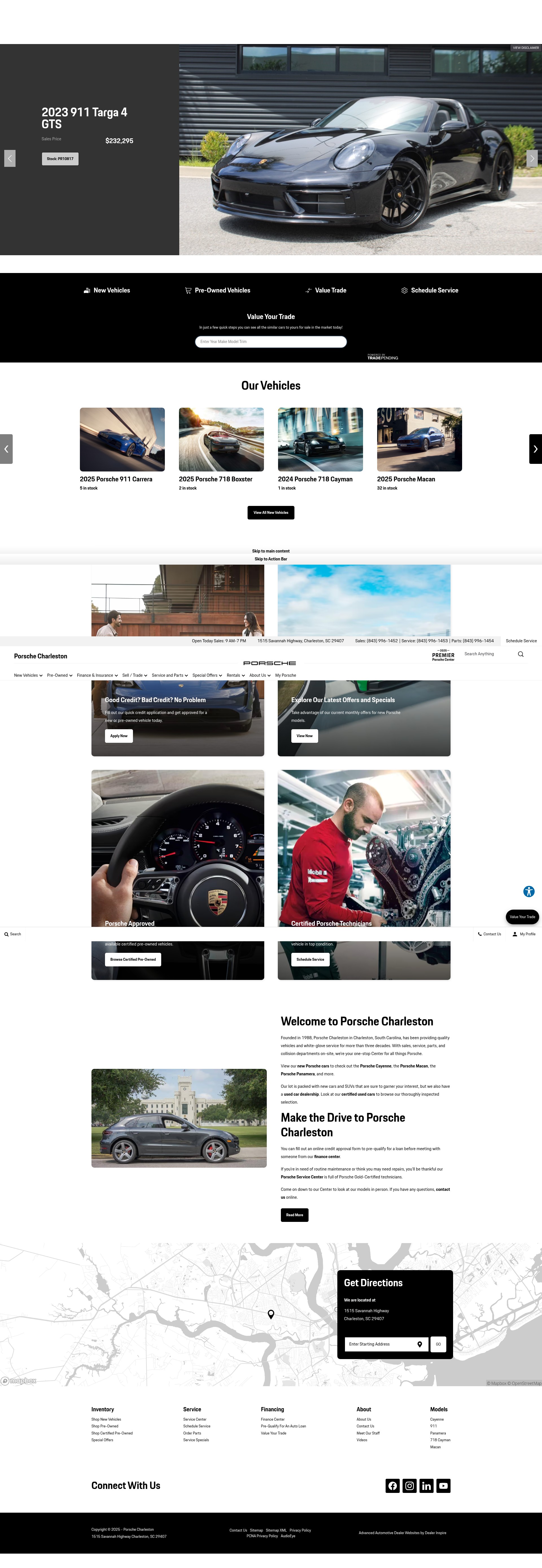 Screenshot of www.porschecharleston.com
