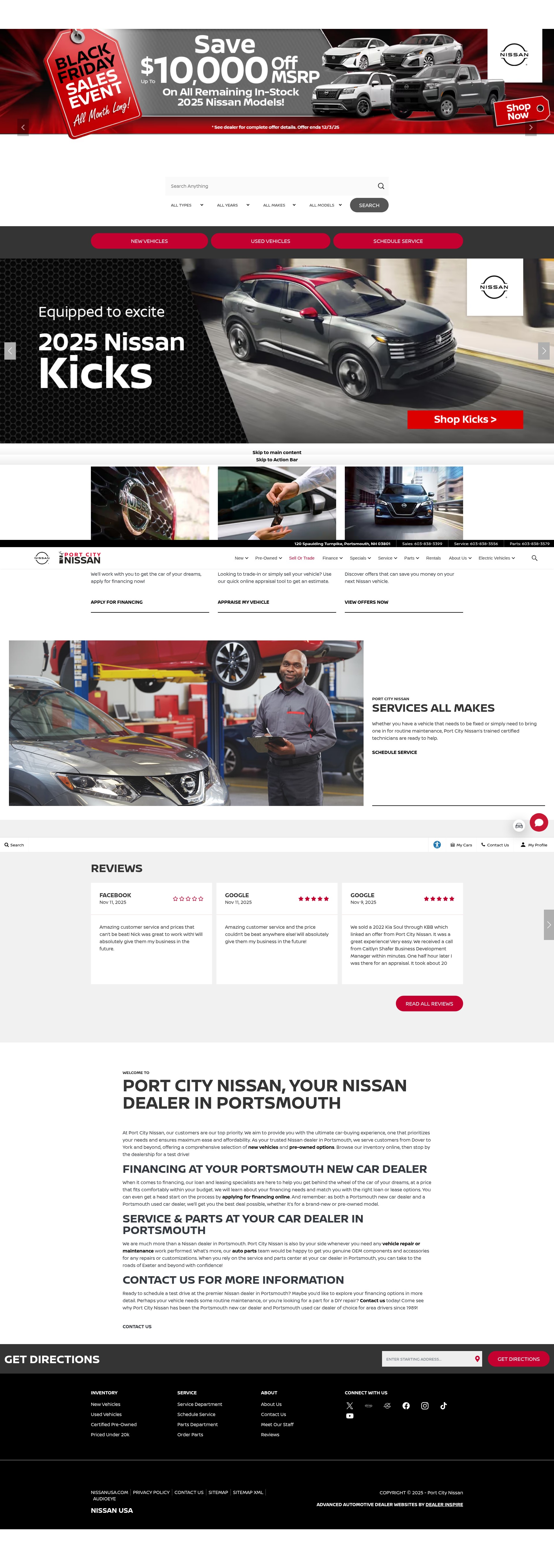 Screenshot of www.portcitynissan.com