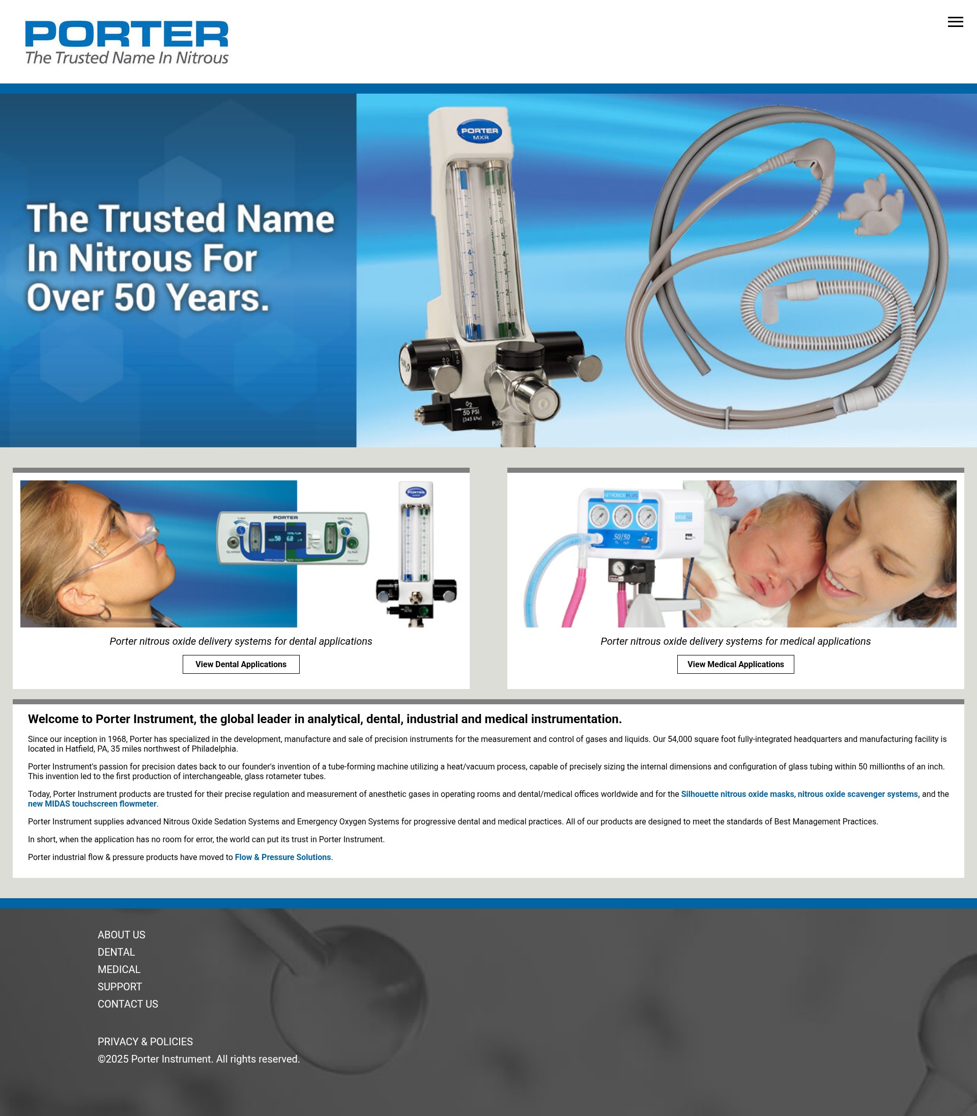 Screenshot of www.porterinstrument.com