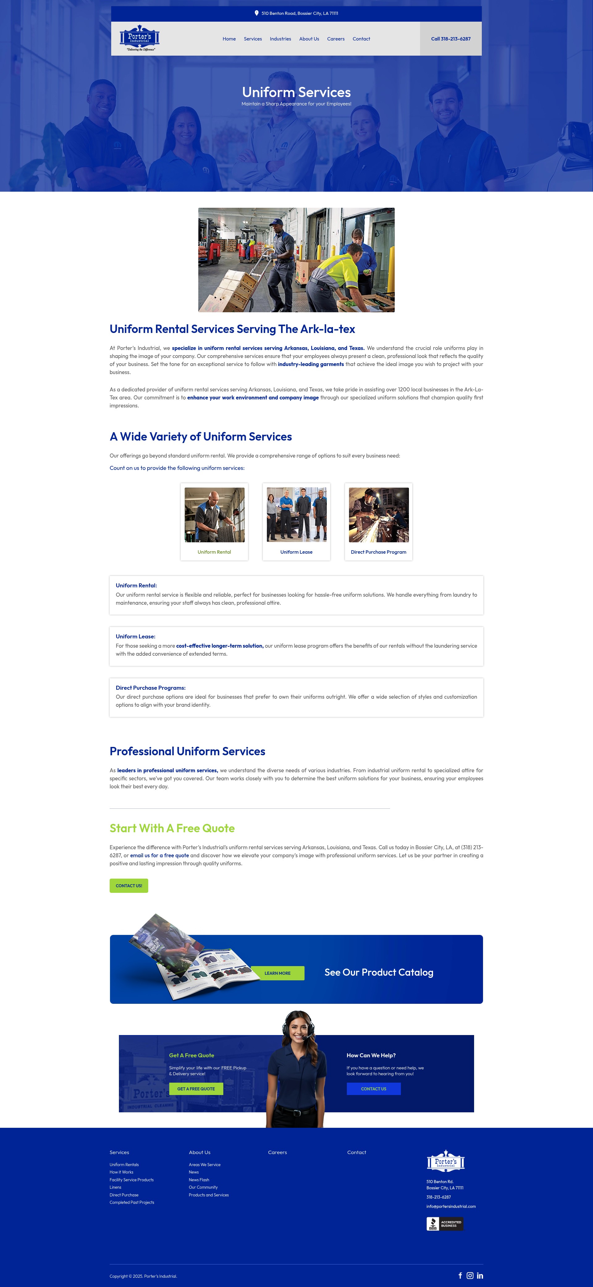 Screenshot of www.portersindustrial.com