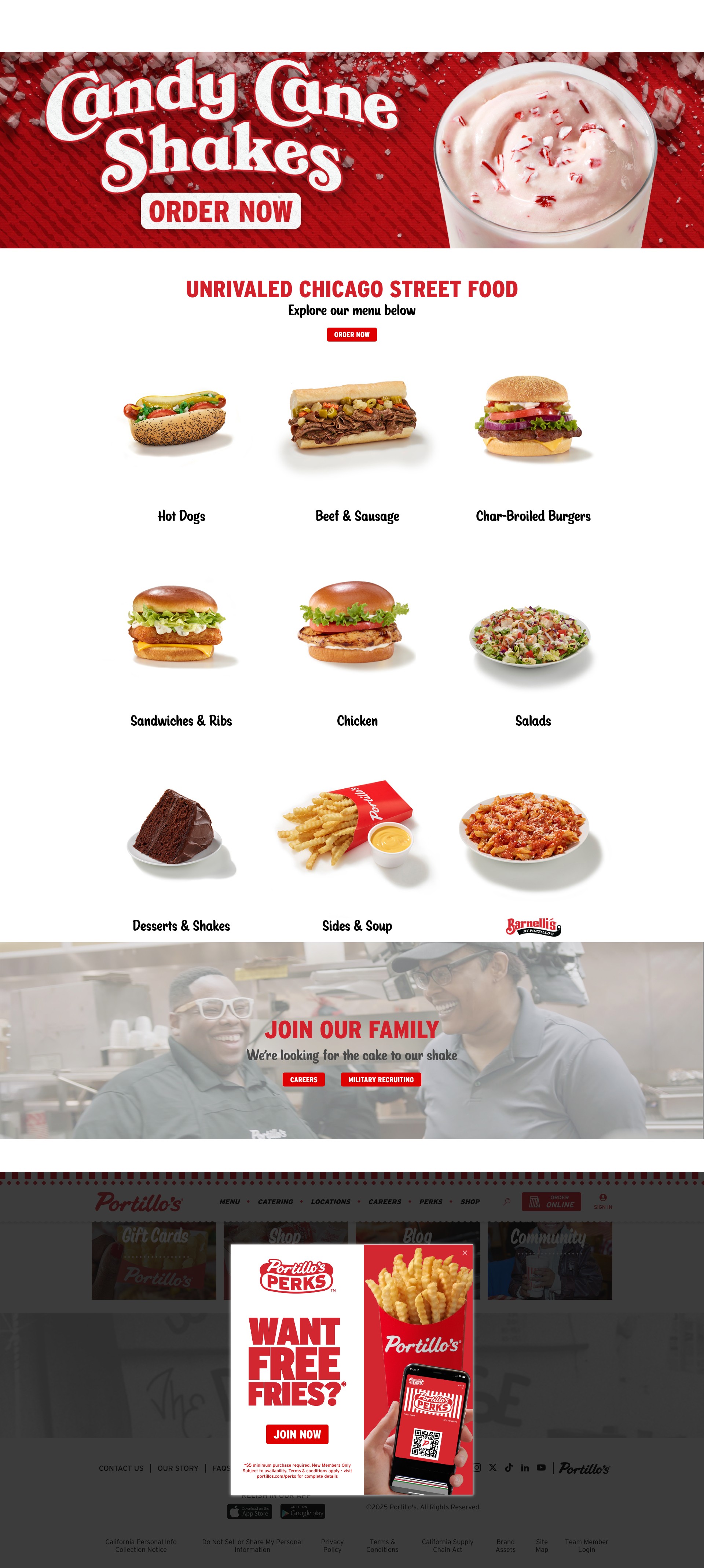 Screenshot of www.portillos.com