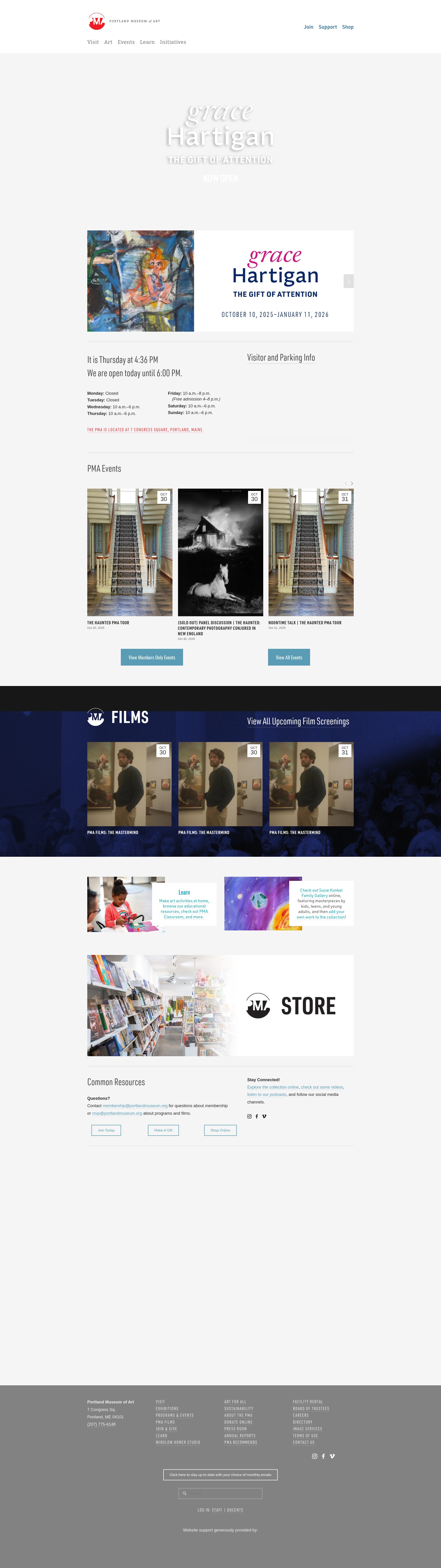 Screenshot of www.portlandmuseum.org