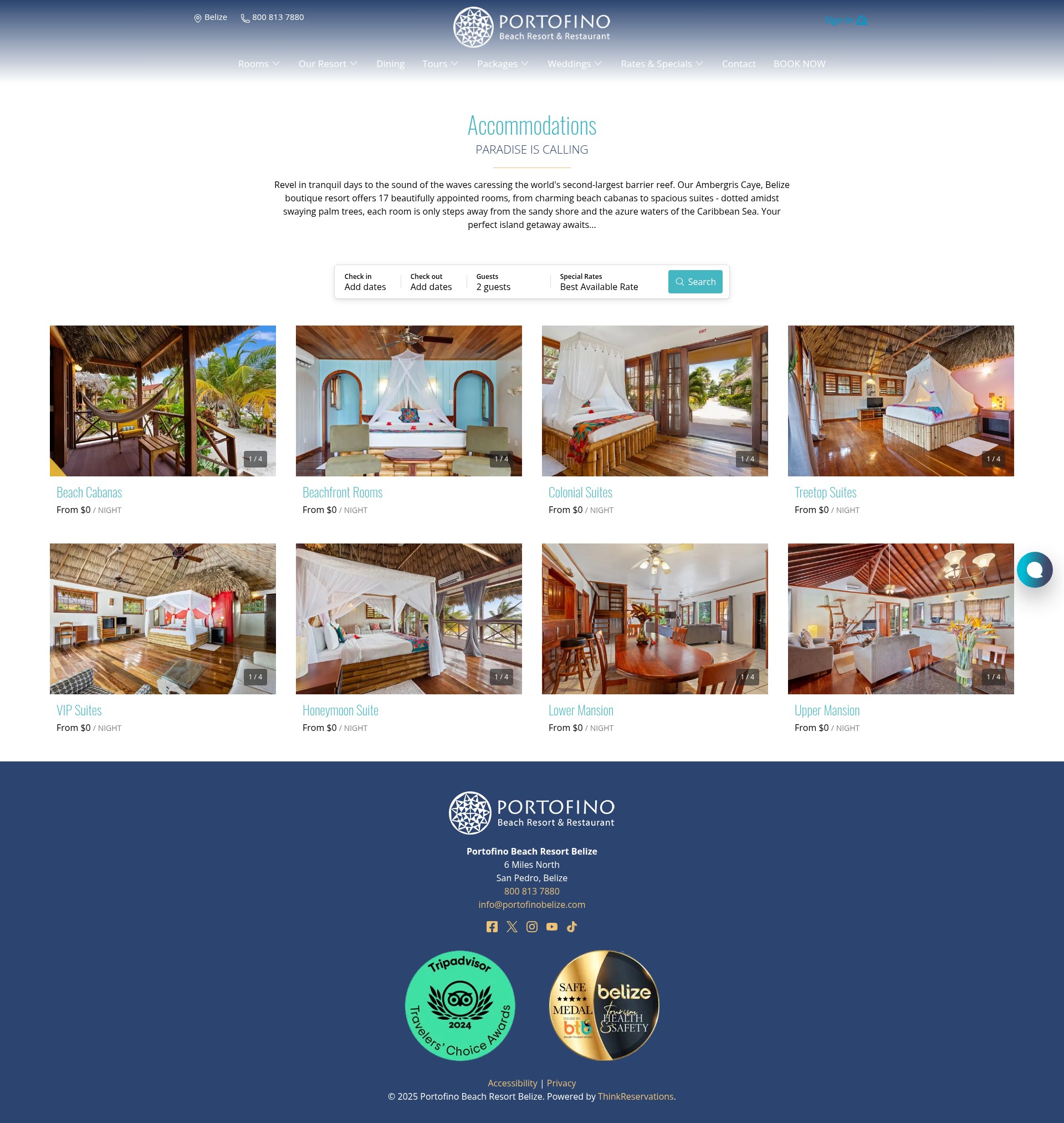 Screenshot of www.portofinobelize.com