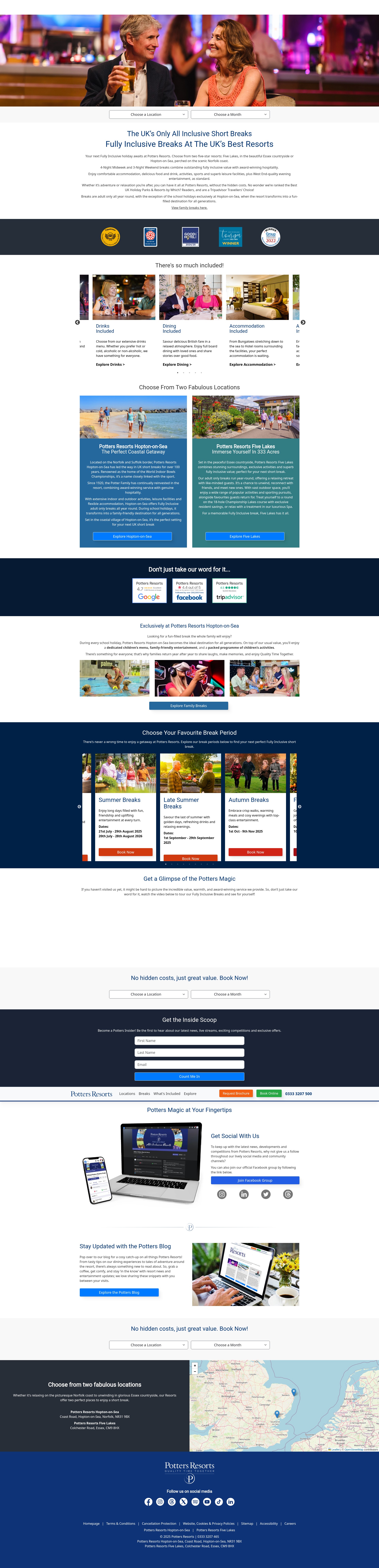 Screenshot of www.pottersresorts.com