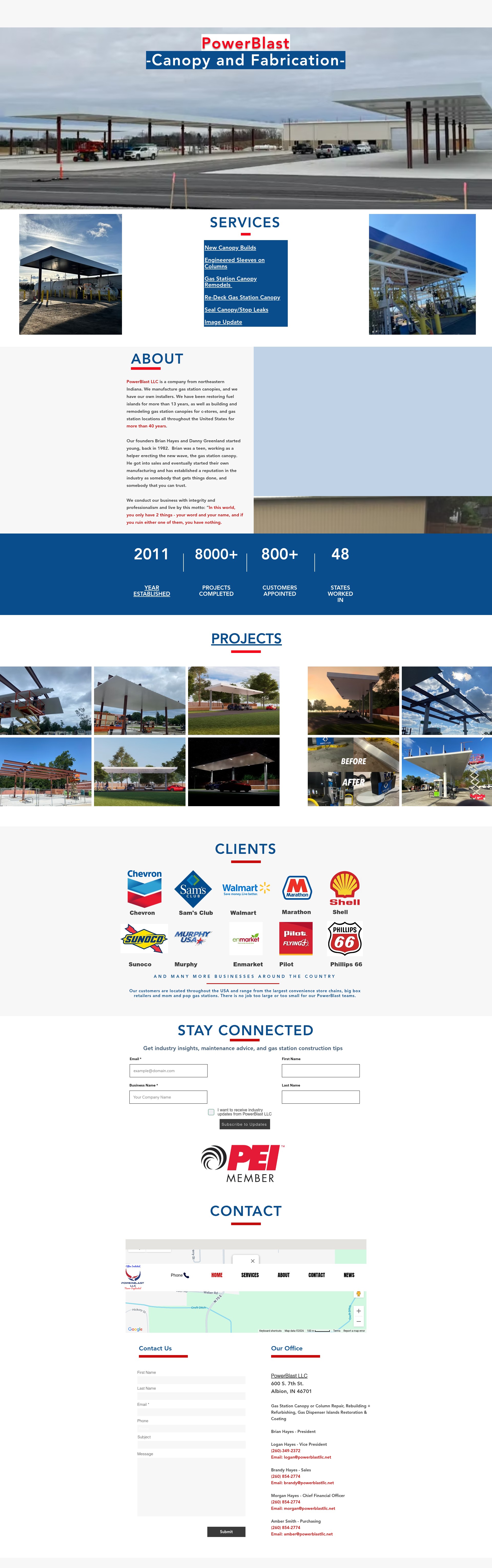 Screenshot of www.powerblastllc.net