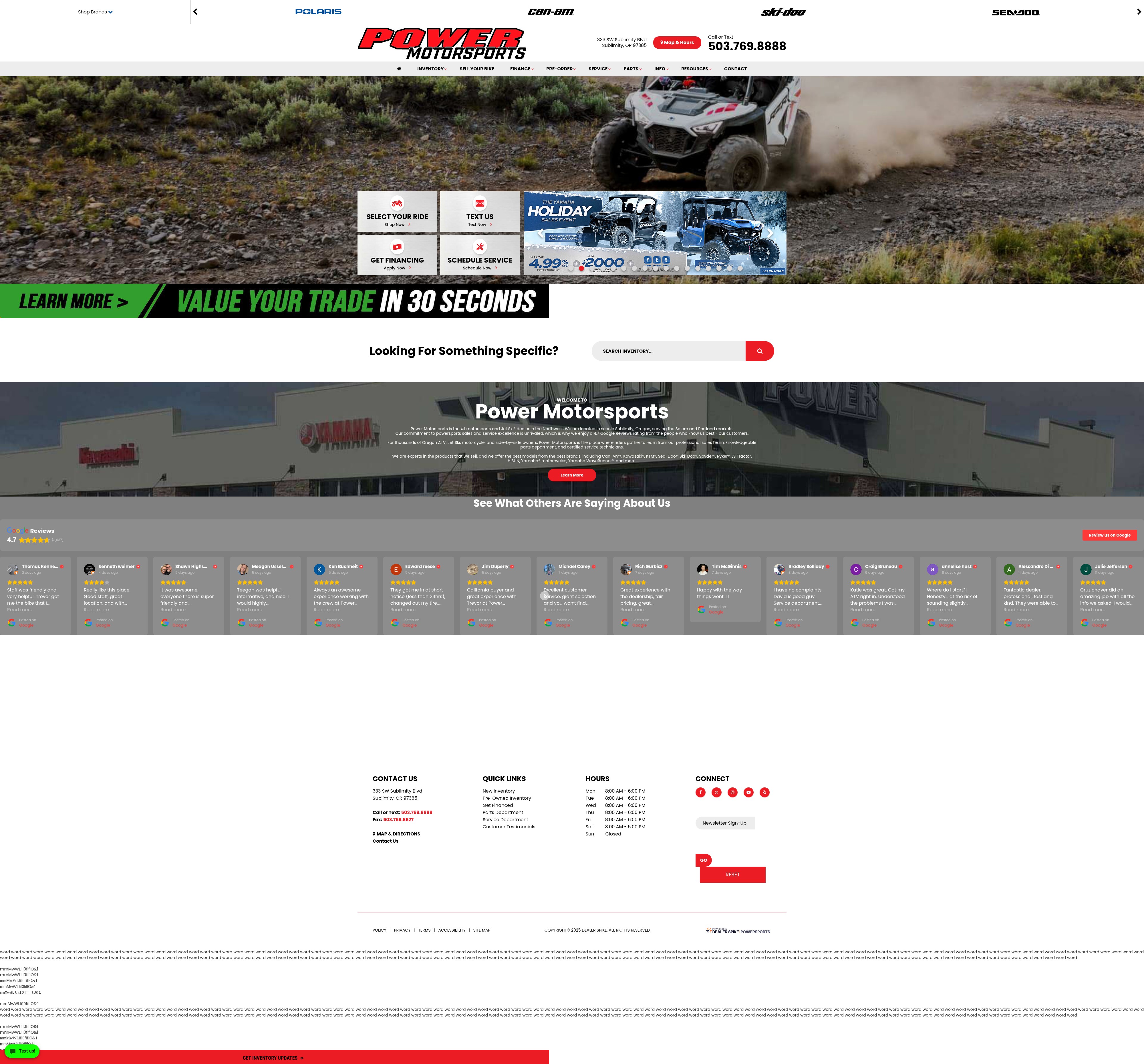Screenshot of www.powermotorsports.com
