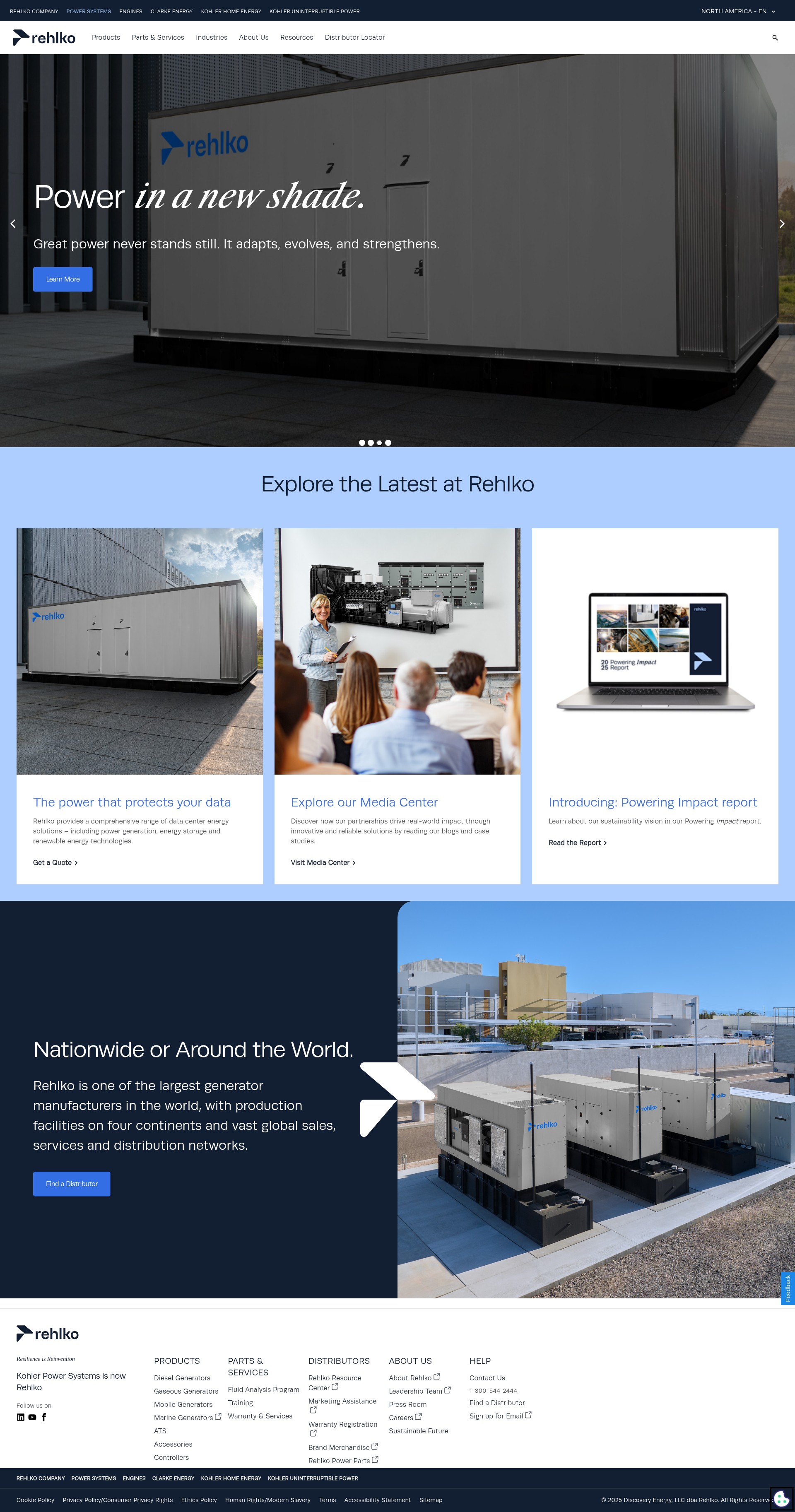 Screenshot of www.powersystems.rehlko.com
