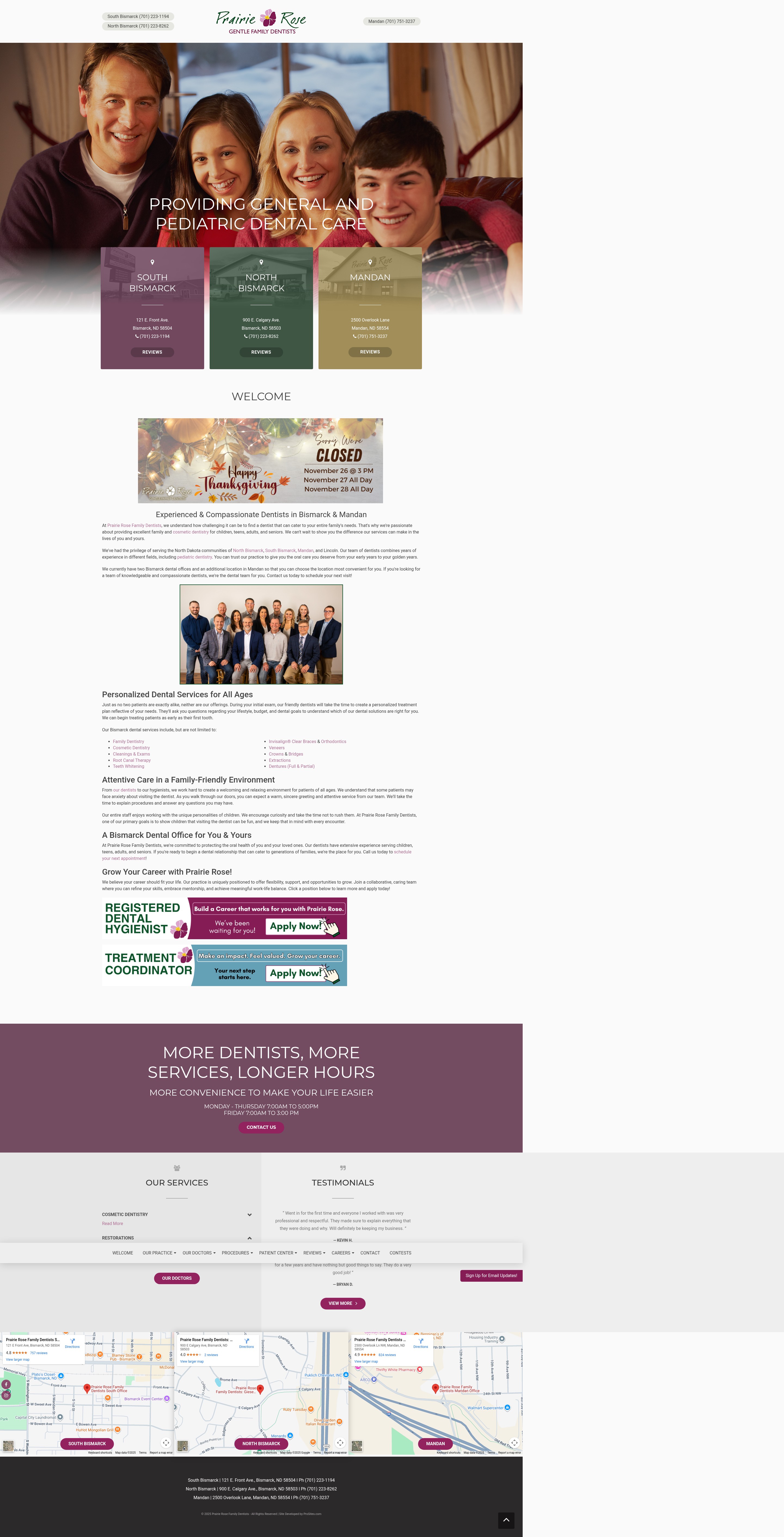 Screenshot of www.prairierosedentists.com