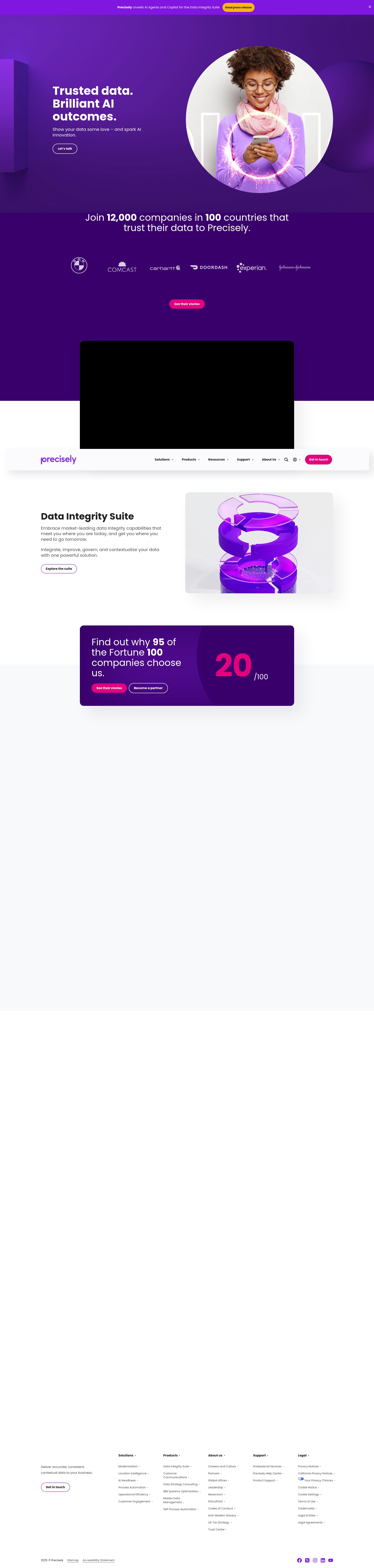 Screenshot of www.precisely.com