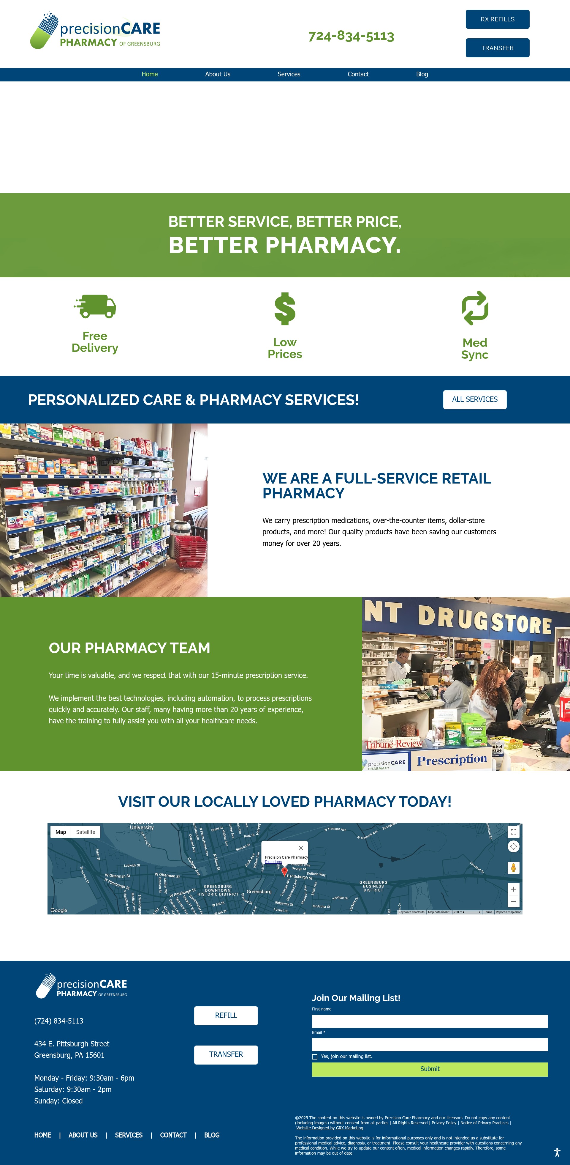 Screenshot of www.precisioncarepharmacy.com
