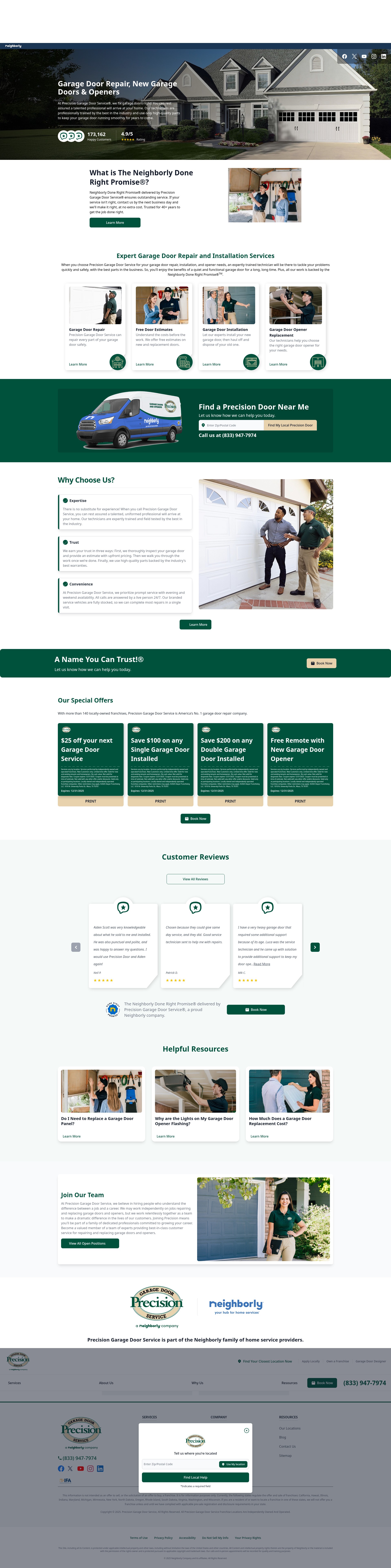 Screenshot of www.precisiondoor.net